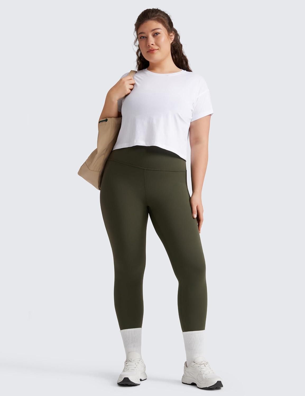 imageCRZ YOGA Butterluxe Plus Size Leggings 25quot High Waisted Buttery Soft Spandex Workout Casual Pants for Women 3X 4XOlive Green