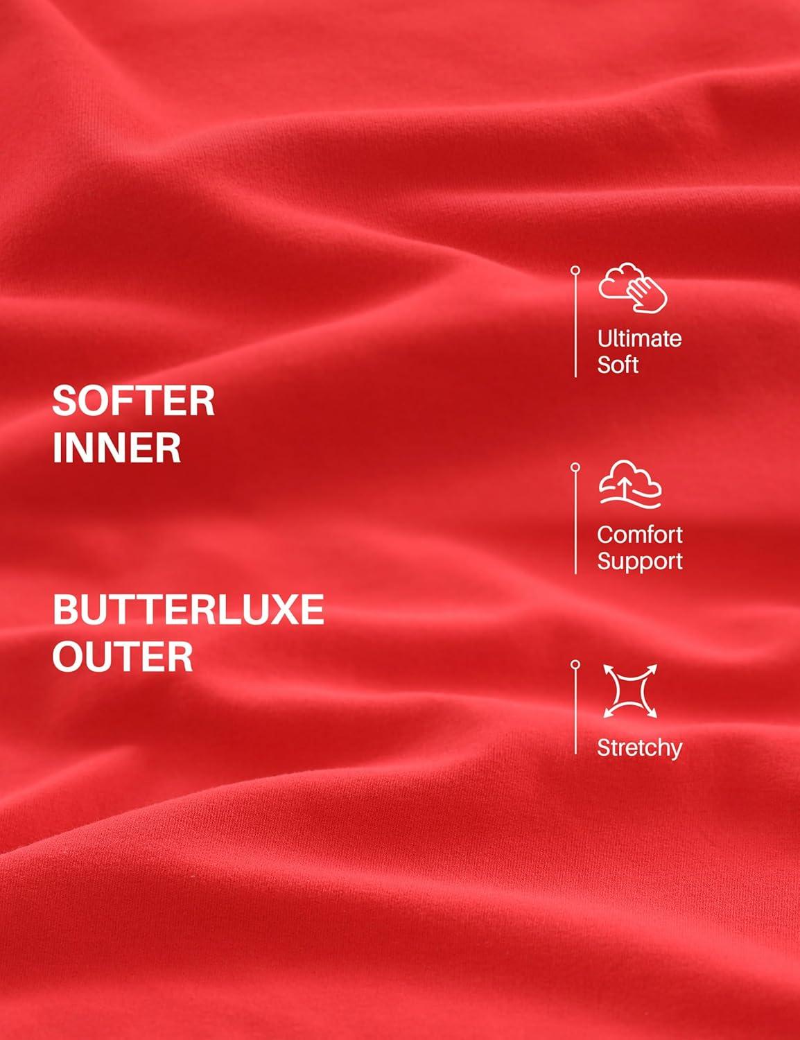 imageCRZ YOGA Butterluxe Soft Double Lined Sports Bras for Women Scoop Neck Adjustable Straps Yoga Crop Top Non PaddedDeep Red