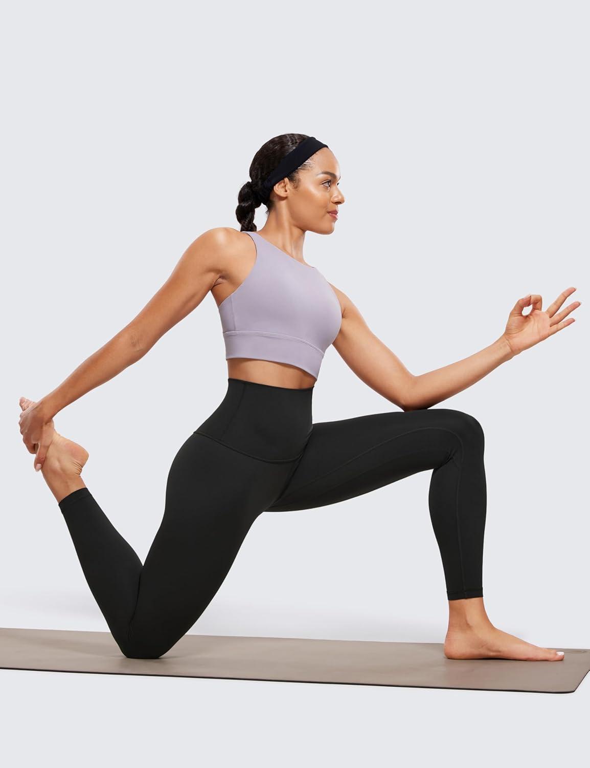 imageCRZ YOGA Butterluxe Super High Waist Leggings 25quot Buttery Soft Womens Yoga Pants Workout Over BellyBlack