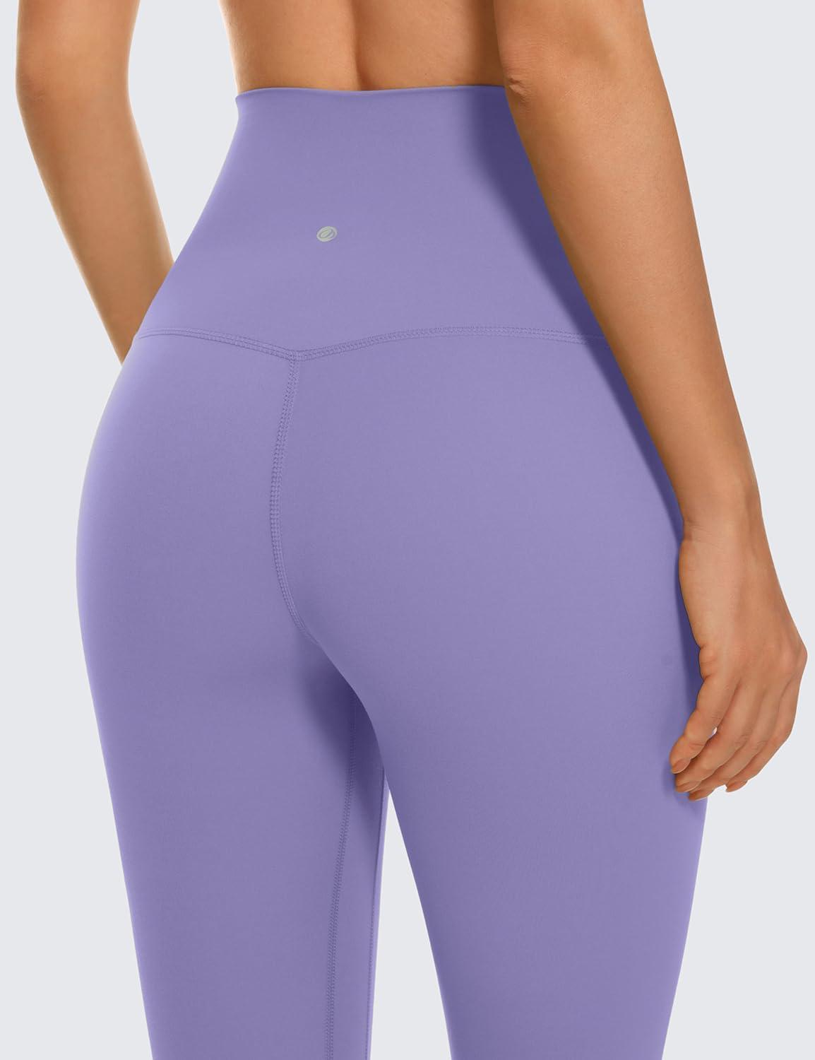 imageCRZ YOGA Butterluxe Super High Waist Leggings 25quot Buttery Soft Womens Yoga Pants Workout Over BellyDark Lavender Purple