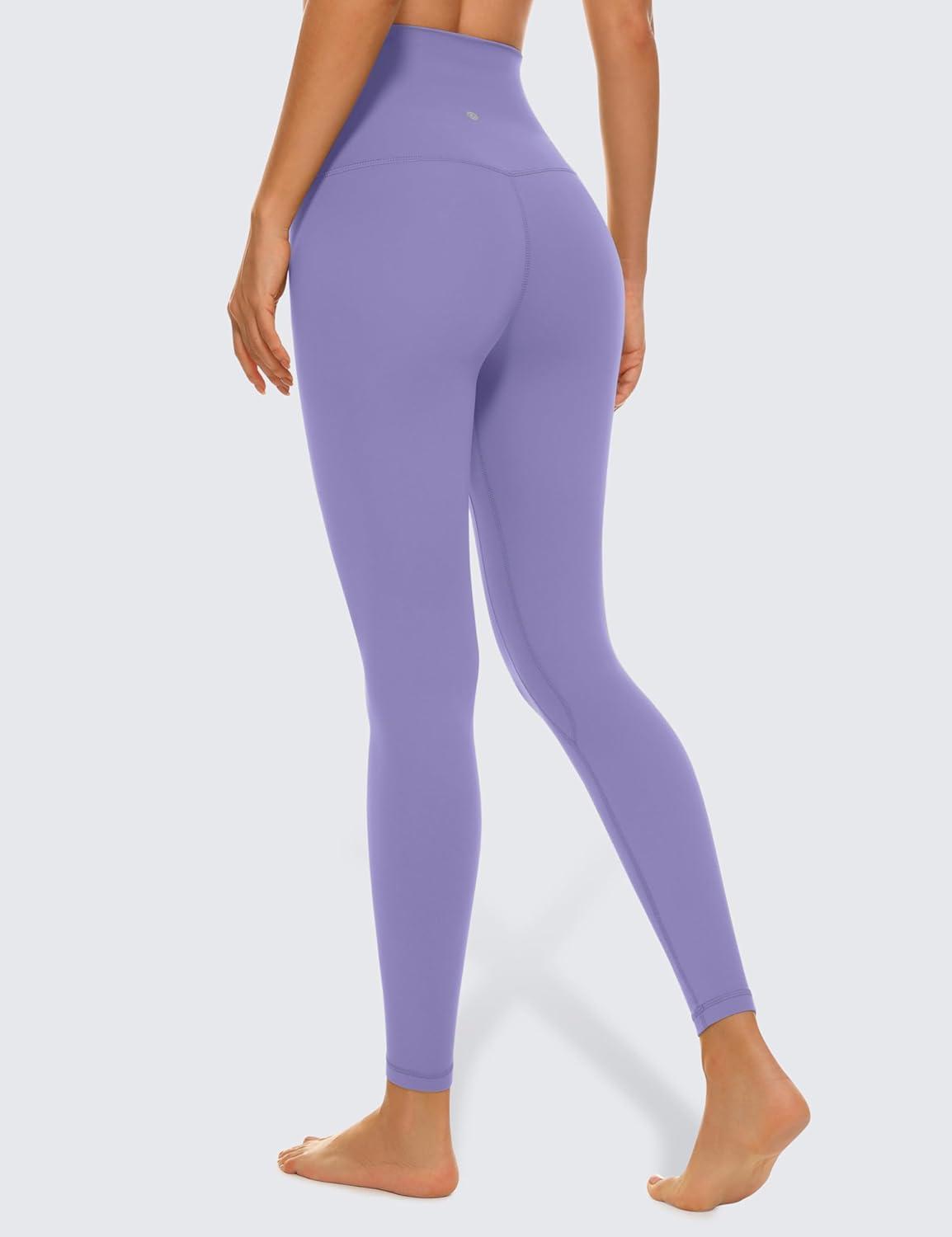 imageCRZ YOGA Butterluxe Super High Waist Leggings 25quot Buttery Soft Womens Yoga Pants Workout Over BellyDark Lavender Purple