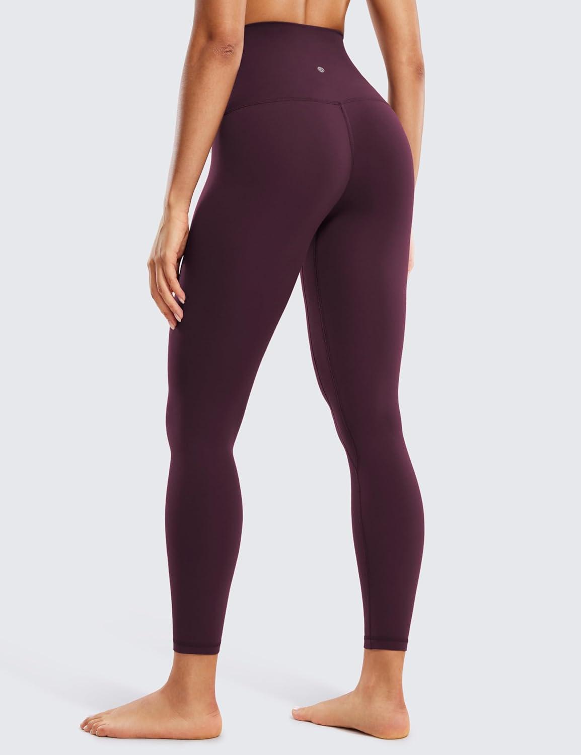 imageCRZ YOGA Butterluxe Super High Waist Leggings 25quot Buttery Soft Womens Yoga Pants Workout Over BellyDeep Purple