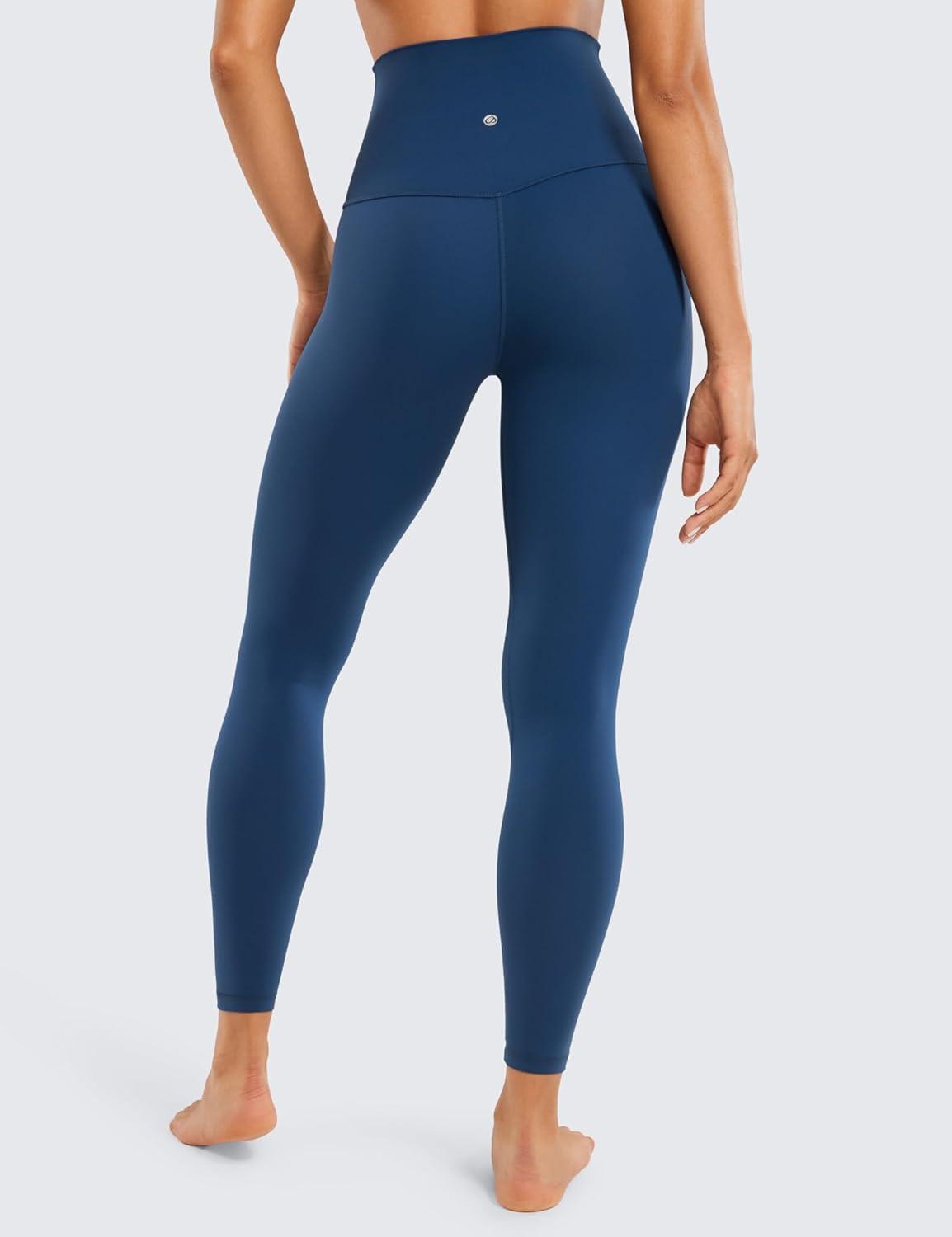 imageCRZ YOGA Butterluxe Super High Waist Leggings 25quot Buttery Soft Womens Yoga Pants Workout Over BellyFrench Navy