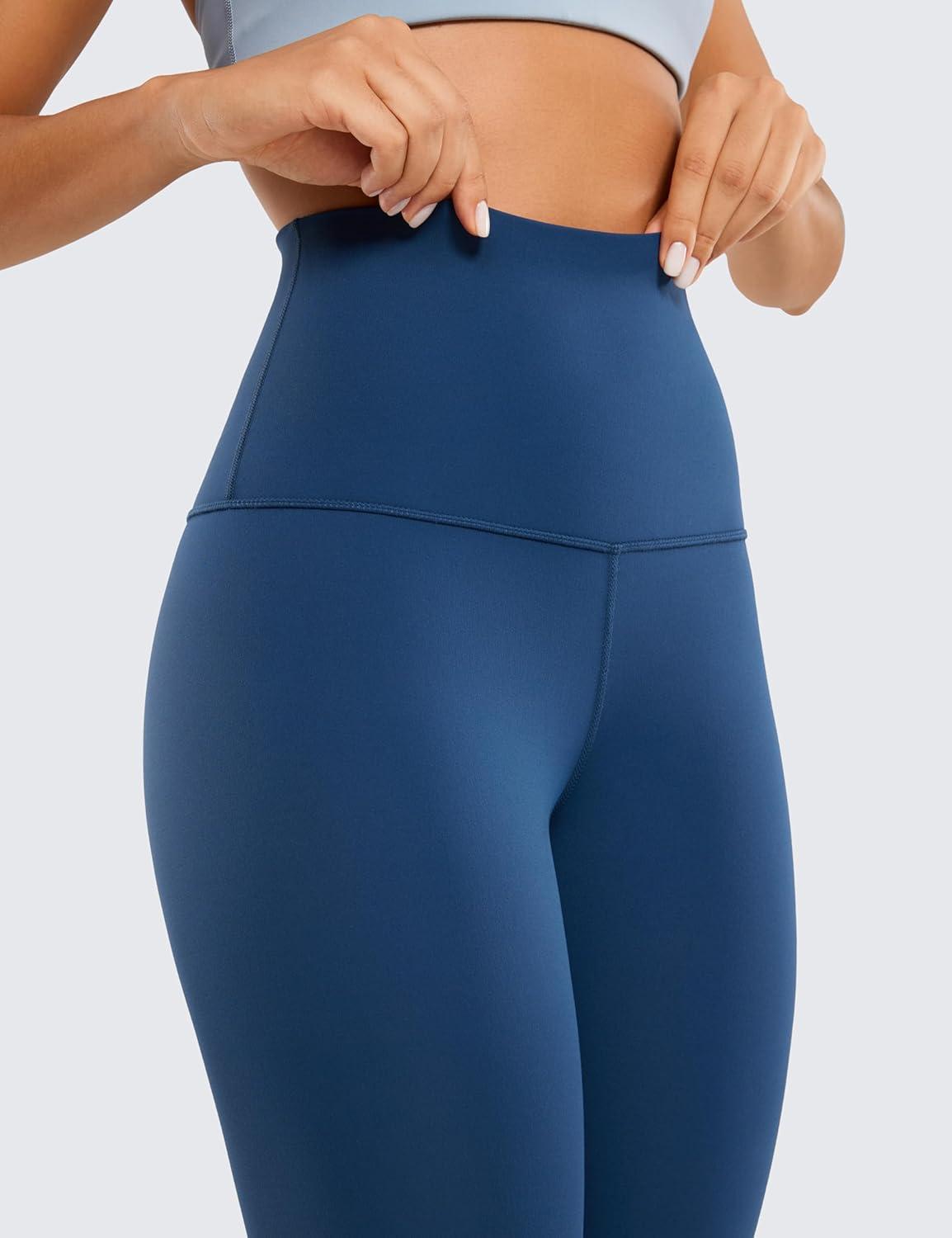 imageCRZ YOGA Butterluxe Super High Waist Leggings 25quot Buttery Soft Womens Yoga Pants Workout Over BellyFrench Navy