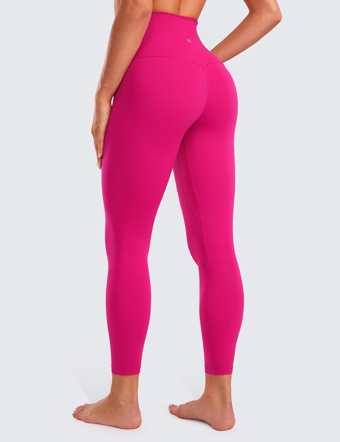 imageCRZ YOGA Butterluxe Super High Waist Leggings 25quot Buttery Soft Womens Yoga Pants Workout Over BellyGranita Pink