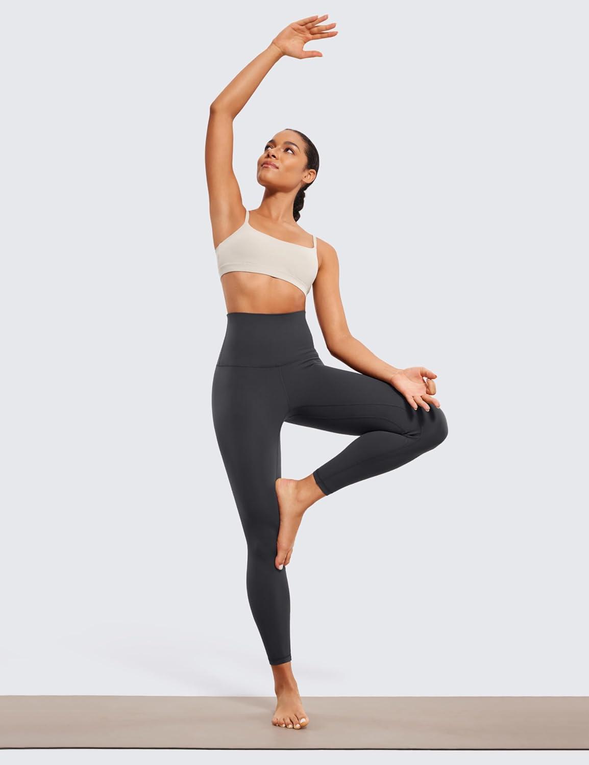 imageCRZ YOGA Butterluxe Super High Waist Leggings 25quot Buttery Soft Womens Yoga Pants Workout Over BellyMysterious Grey