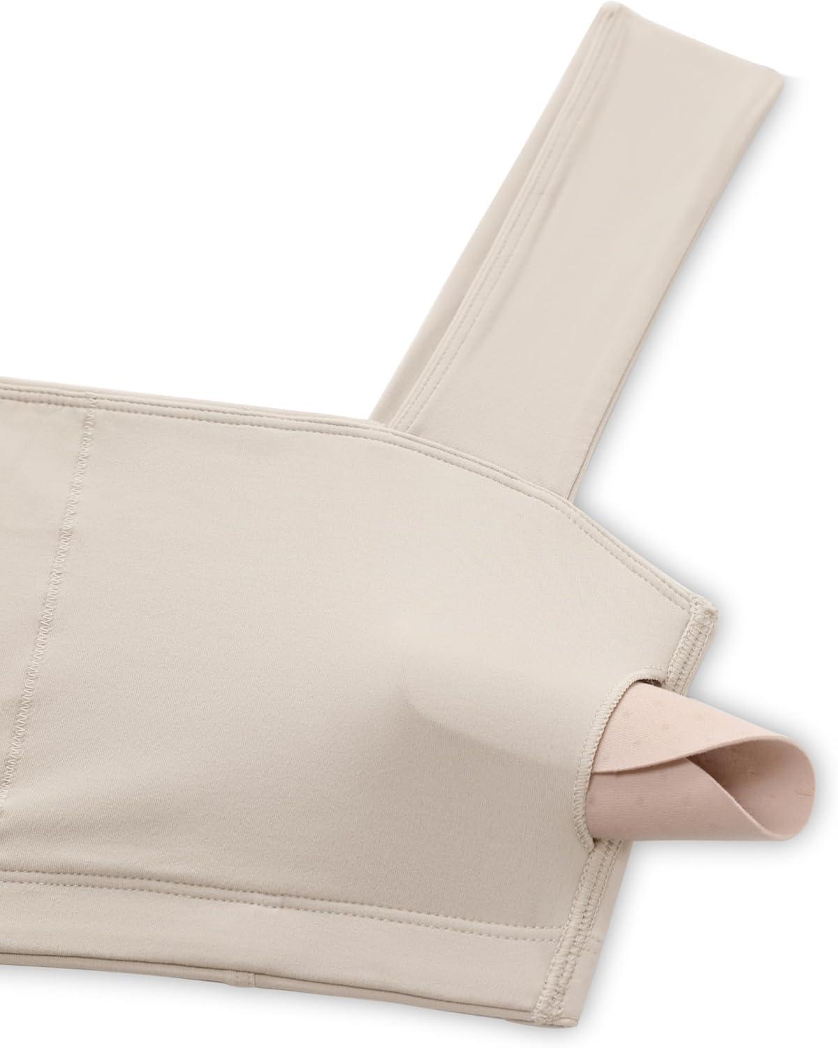 imageCRZ YOGA Butterluxe Wide Straps Sports Bras for Women Square Neck Padded Open Back Camisole Yoga Crop TopMojave Tan