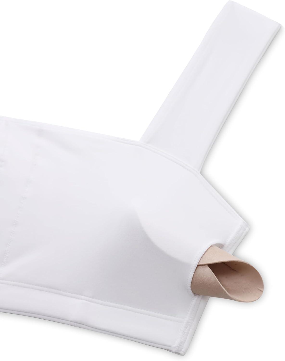 imageCRZ YOGA Butterluxe Wide Straps Sports Bras for Women Square Neck Padded Open Back Camisole Yoga Crop TopWhite