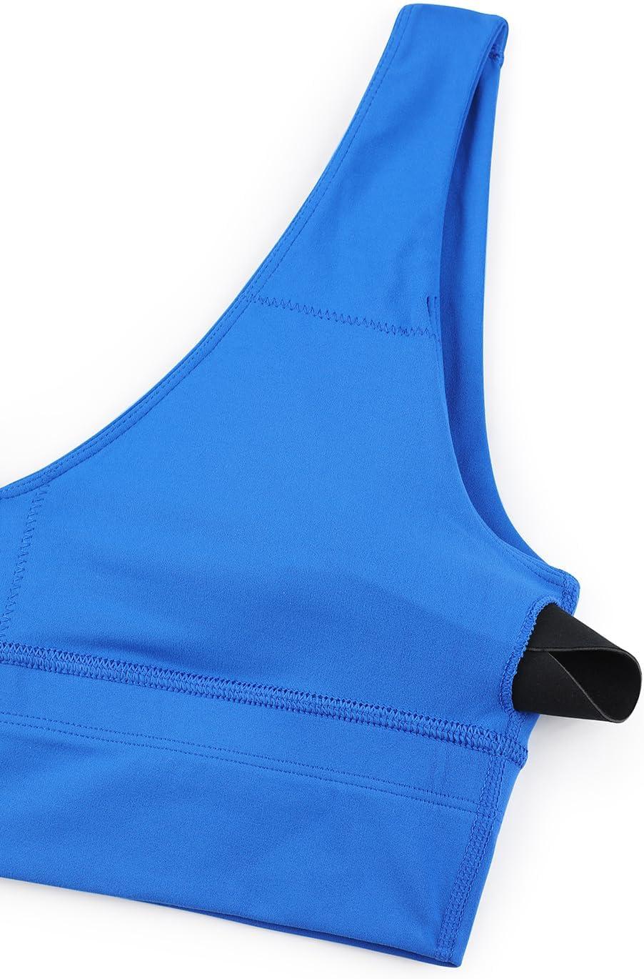 imageCRZ YOGA Butterluxe Womens VNeck Longline Sports Bra Wireless UShaped Open Back Yoga Low Impact Padded Crop TopSparkle Blue