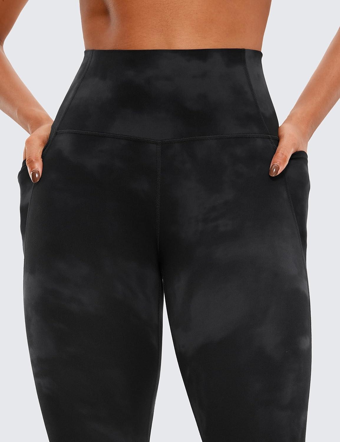 imageCRZ YOGA Butterluxe Workout Capri Leggings Pockets 23quot High Waist Gym Womens Crop Pants Yoga Buttery SoftBlack Tie Dye Flowers
