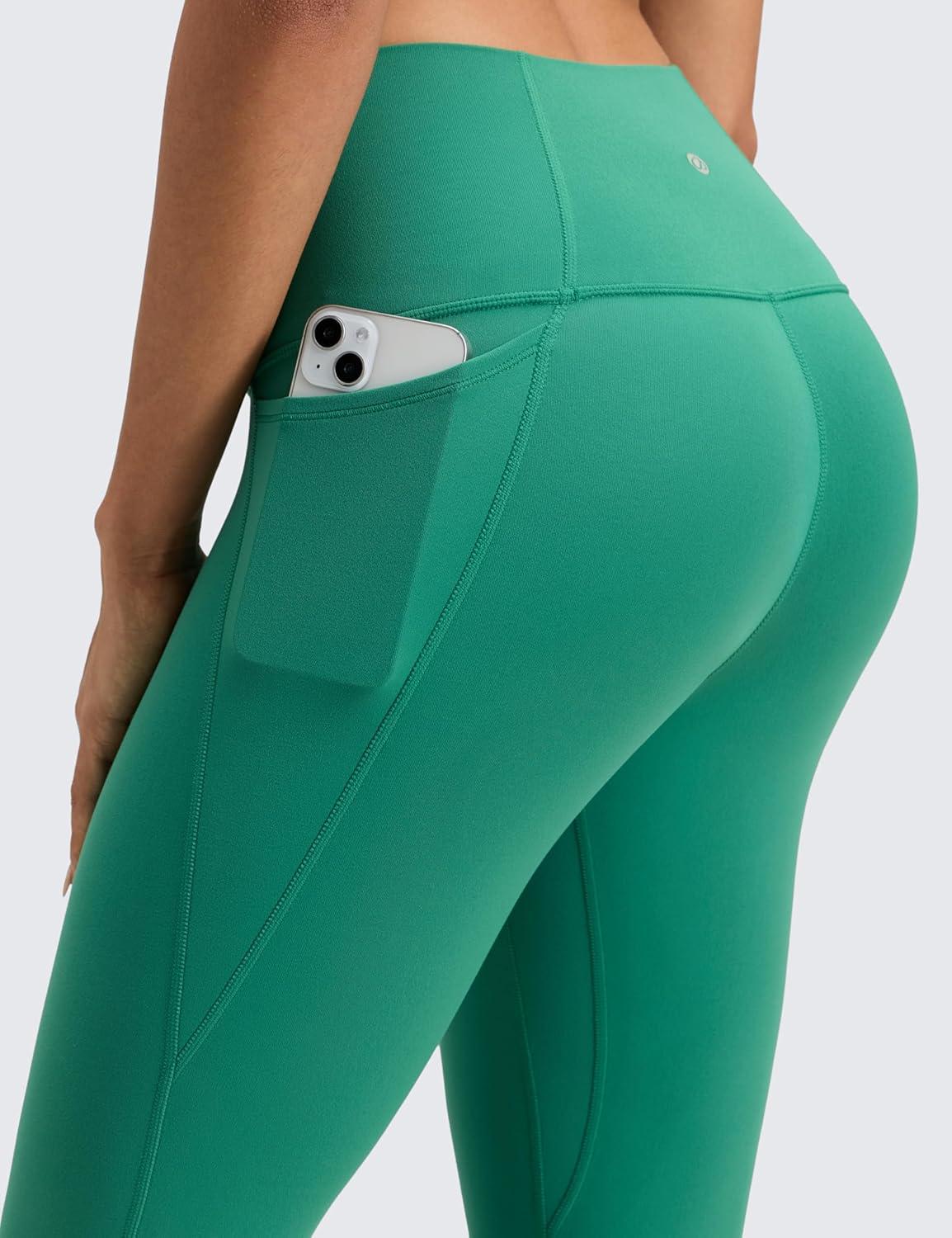 imageCRZ YOGA Butterluxe Workout Capri Leggings Pockets 23quot High Waist Gym Womens Crop Pants Yoga Buttery SoftCascadia Green