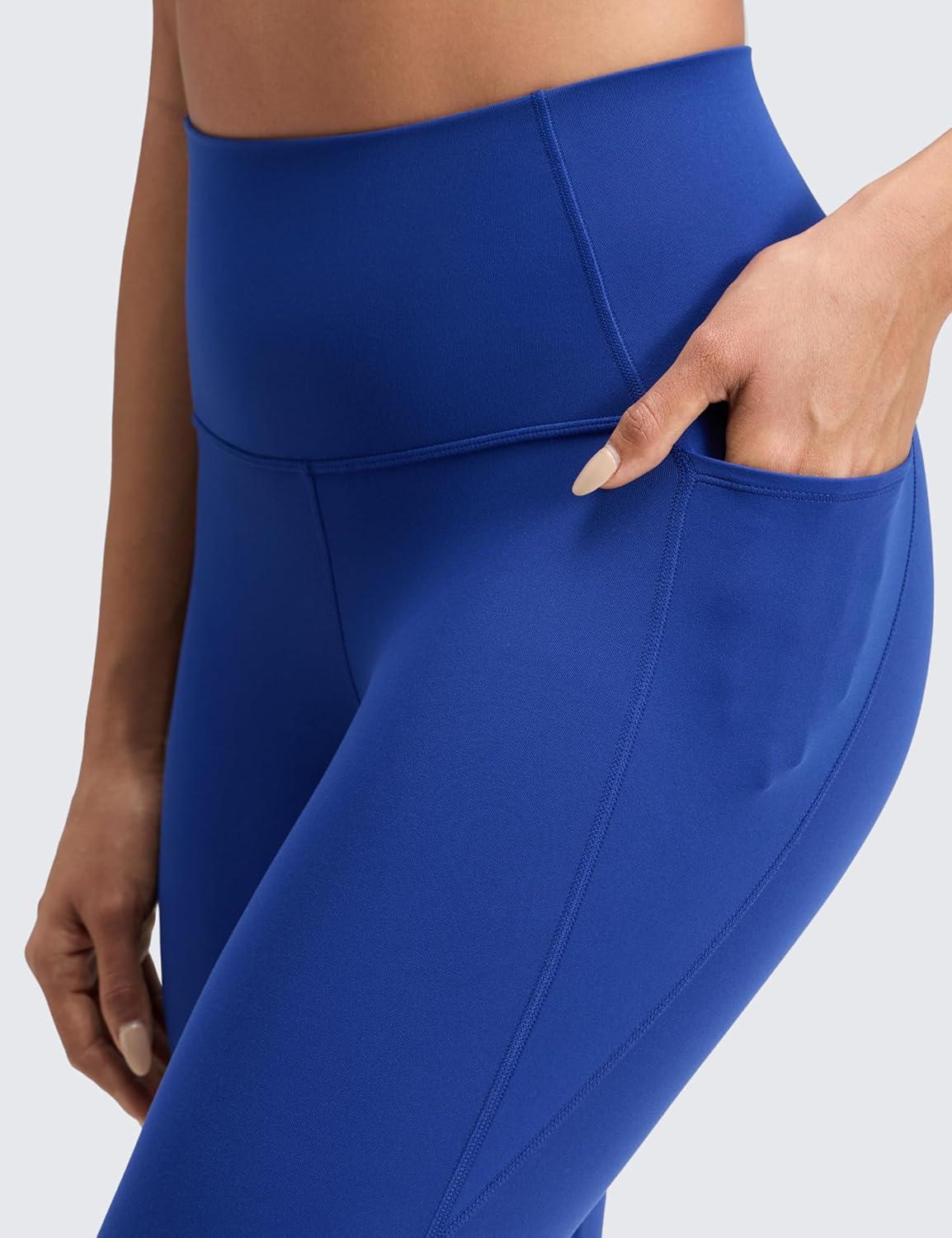 imageCRZ YOGA Butterluxe Workout Capri Leggings Pockets 23quot High Waist Gym Womens Crop Pants Yoga Buttery SoftWaves Blue