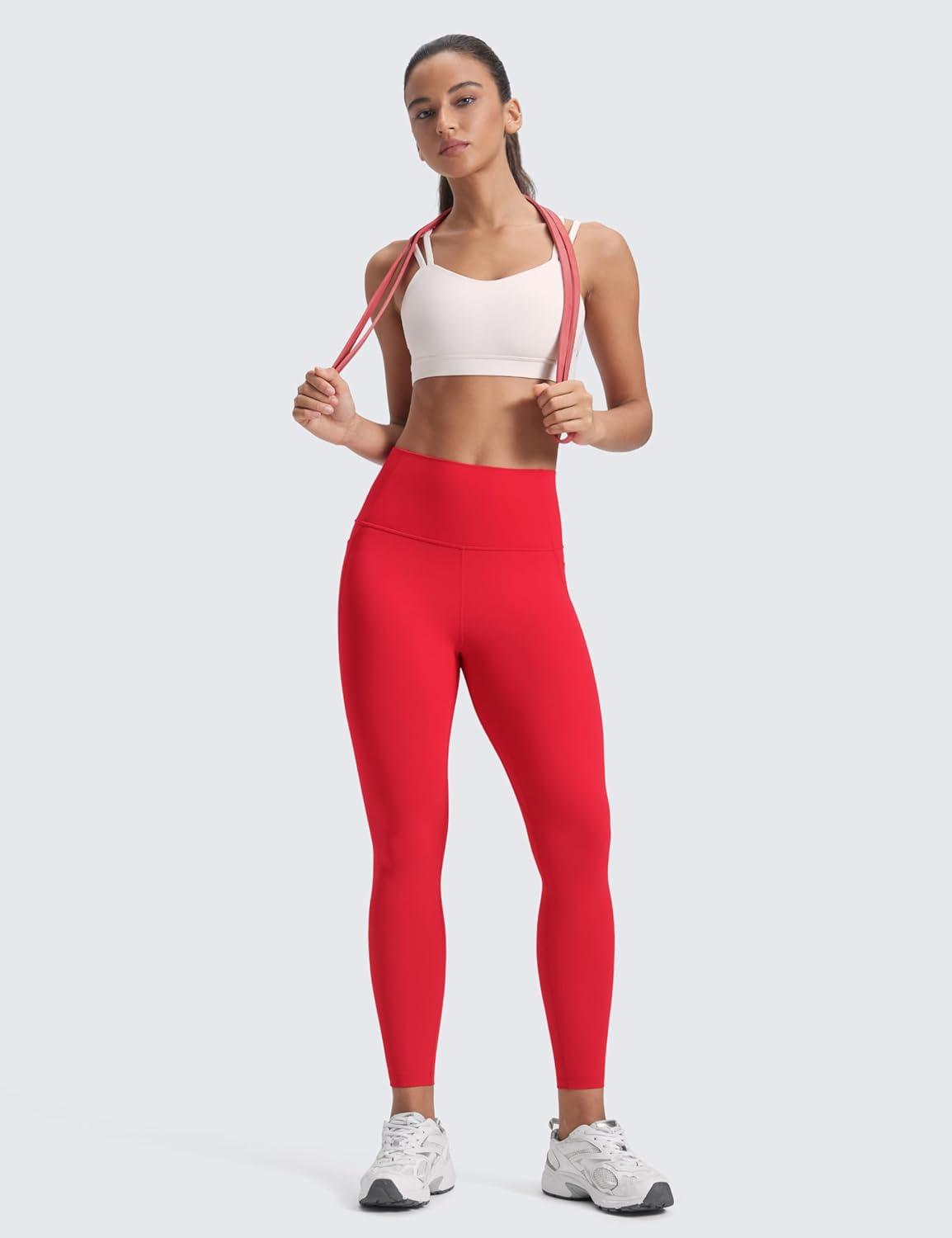 imageCRZ YOGA Butterluxe Workout Leggings Pockets 25 High Waisted Gym Womens Yoga Pants Buttery SoftAurora Red
