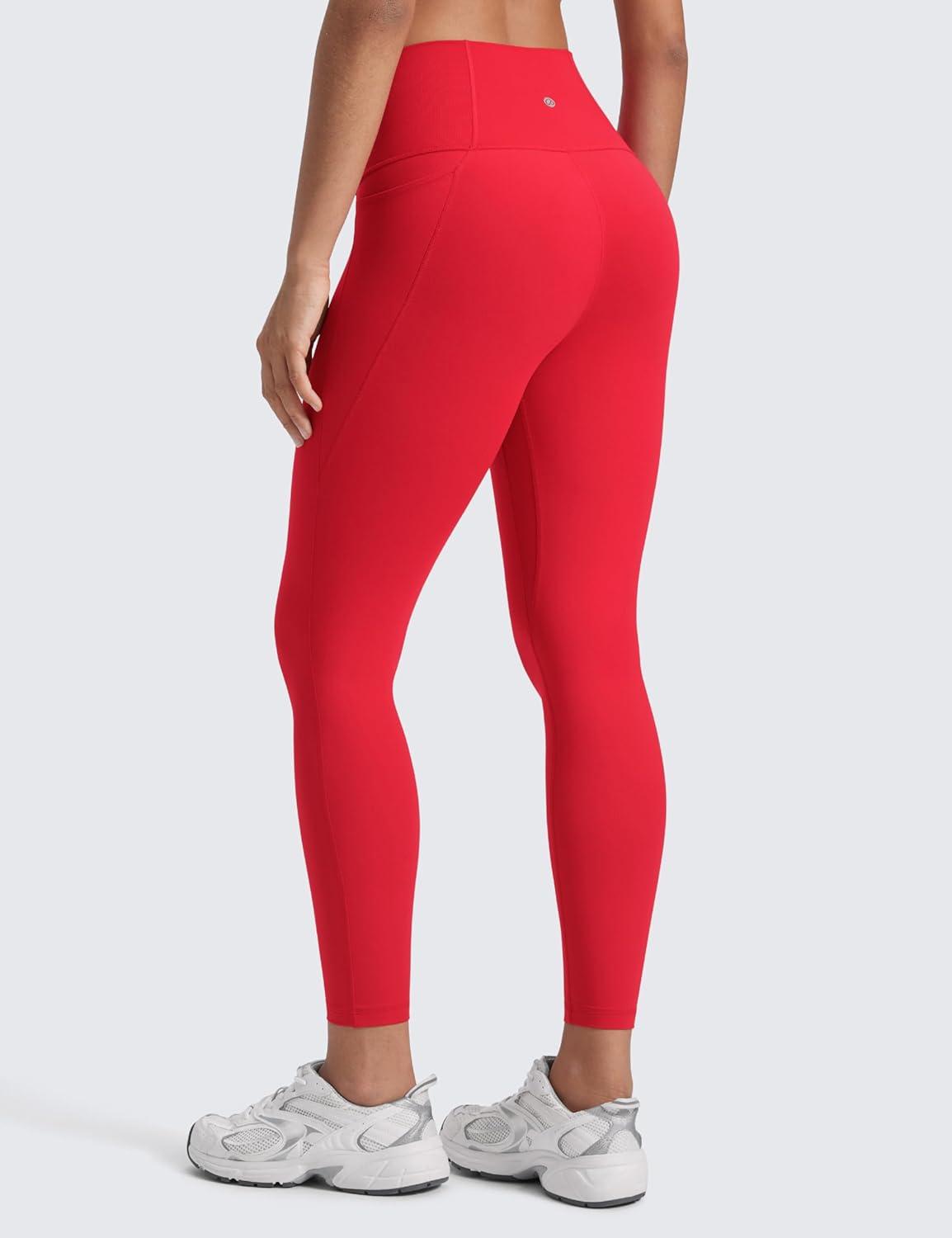 imageCRZ YOGA Butterluxe Workout Leggings Pockets 25 High Waisted Gym Womens Yoga Pants Buttery SoftAurora Red