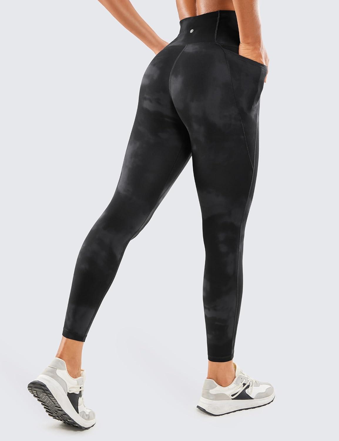 imageCRZ YOGA Butterluxe Workout Leggings Pockets 25 High Waisted Gym Womens Yoga Pants Buttery SoftBlack Tie Dye Flowers