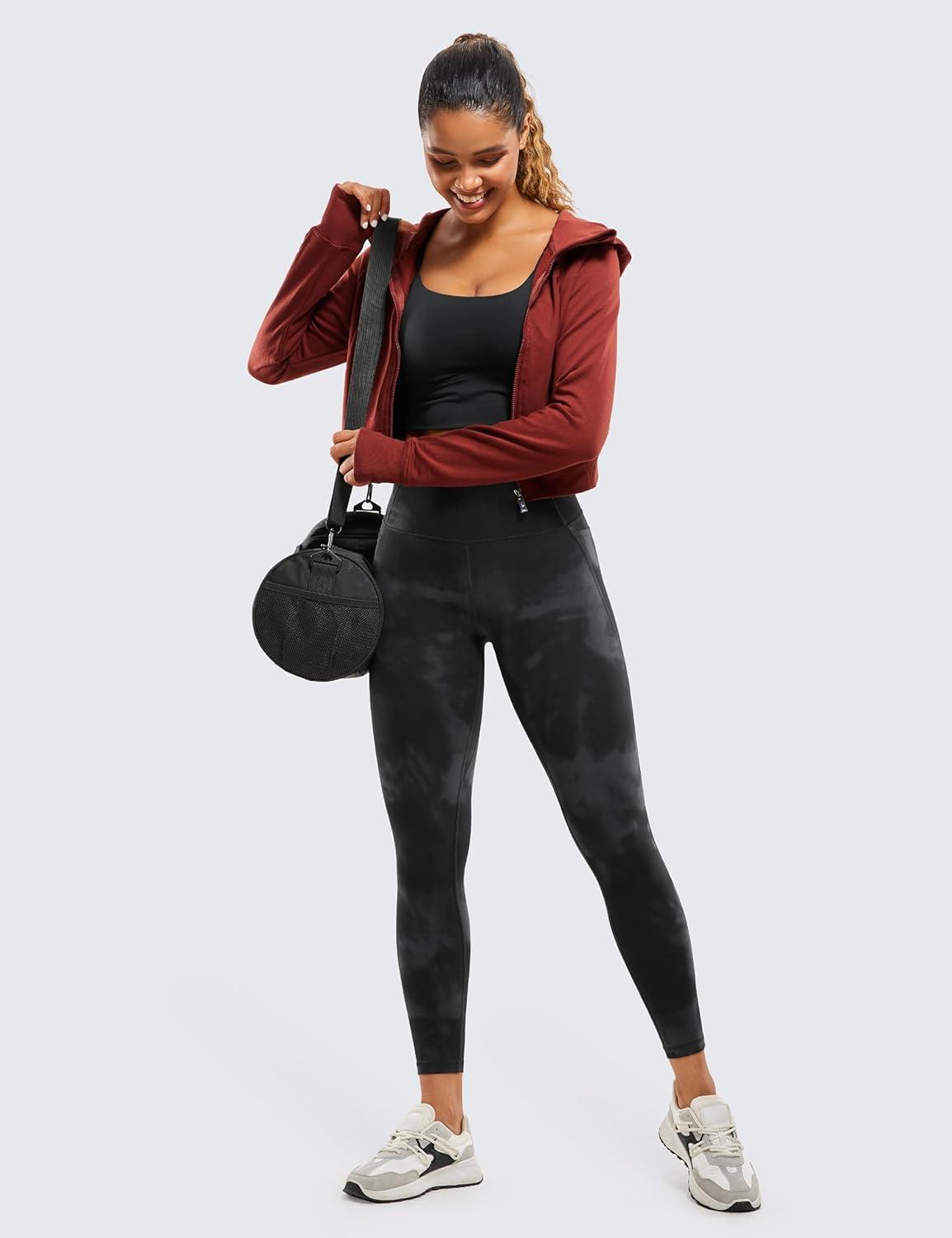 imageCRZ YOGA Butterluxe Workout Leggings Pockets 25 High Waisted Gym Womens Yoga Pants Buttery SoftBlack Tie Dye Flowers