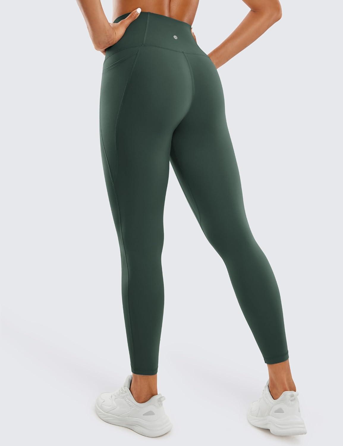 imageCRZ YOGA Butterluxe Workout Leggings Pockets 25 High Waisted Gym Womens Yoga Pants Buttery SoftDark Forest Green