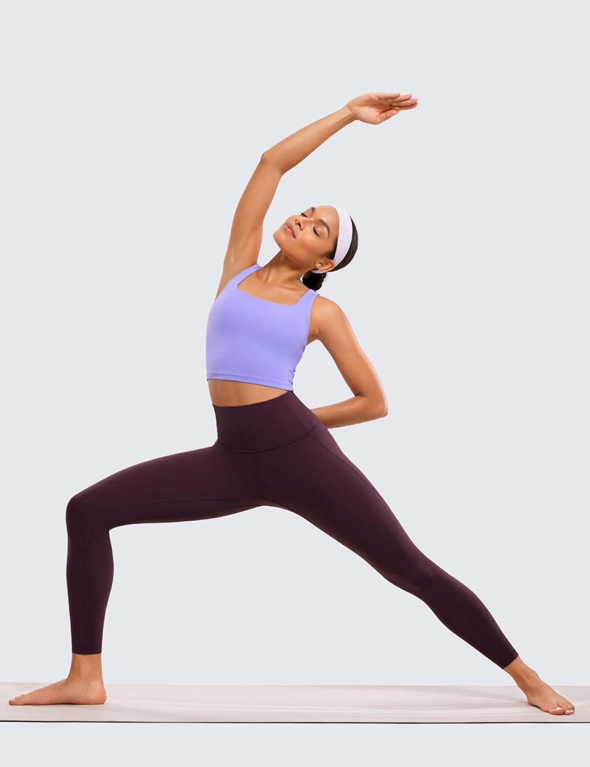 imageCRZ YOGA Butterluxe Workout Leggings Pockets 25 High Waisted Gym Womens Yoga Pants Buttery SoftDeep Purple