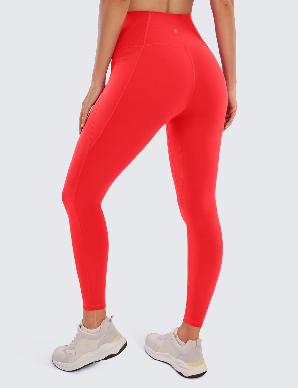 imageCRZ YOGA Butterluxe Workout Leggings Pockets 25 High Waisted Gym Womens Yoga Pants Buttery SoftDeep Red