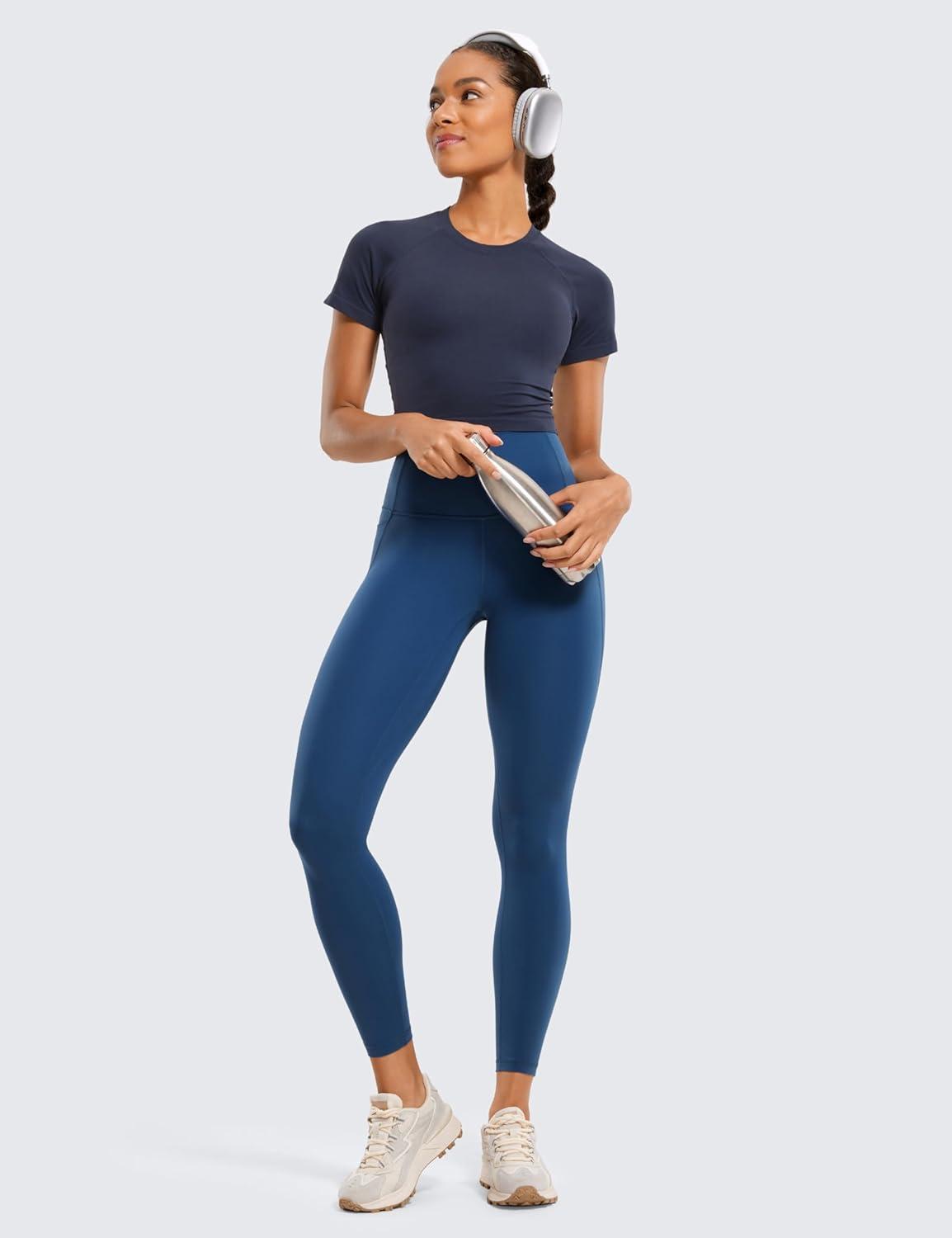 imageCRZ YOGA Butterluxe Workout Leggings Pockets 25 High Waisted Gym Womens Yoga Pants Buttery SoftFrench Navy