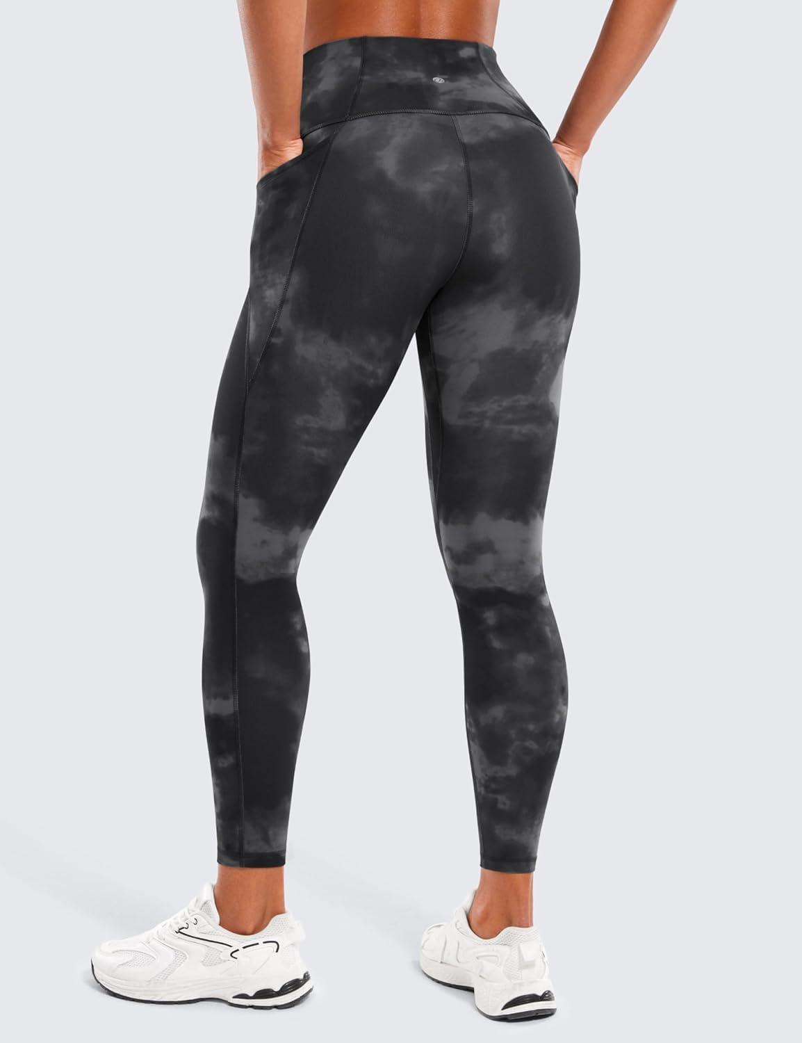 imageCRZ YOGA Butterluxe Workout Leggings Pockets 25 High Waisted Gym Womens Yoga Pants Buttery SoftGrey Tie Dye Flowers