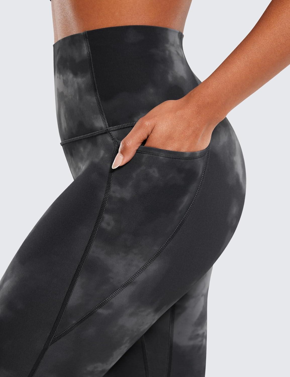 imageCRZ YOGA Butterluxe Workout Leggings Pockets 25 High Waisted Gym Womens Yoga Pants Buttery SoftGrey Tie Dye Flowers