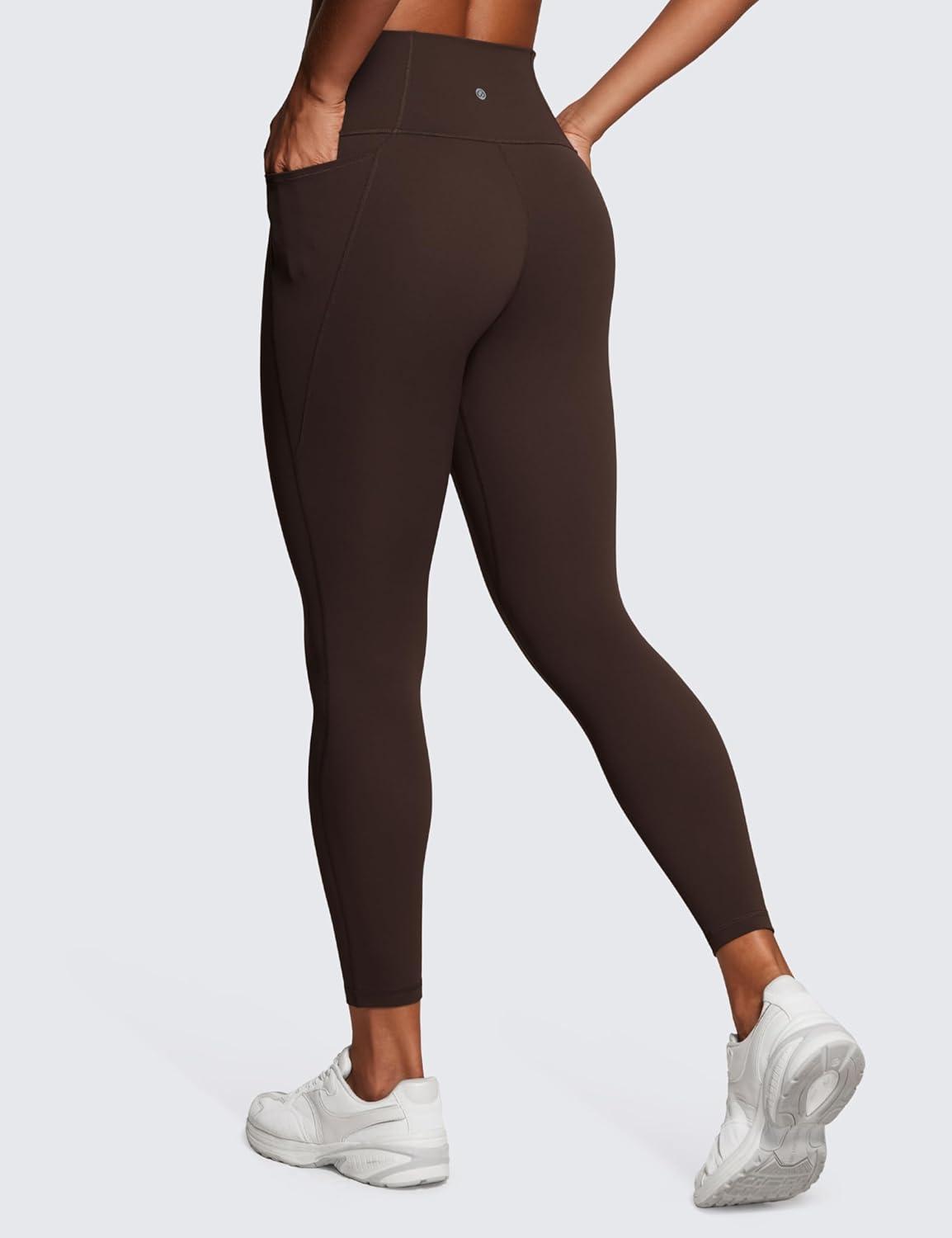 imageCRZ YOGA Butterluxe Workout Leggings Pockets 25 High Waisted Gym Womens Yoga Pants Buttery SoftHot Fudge Brown
