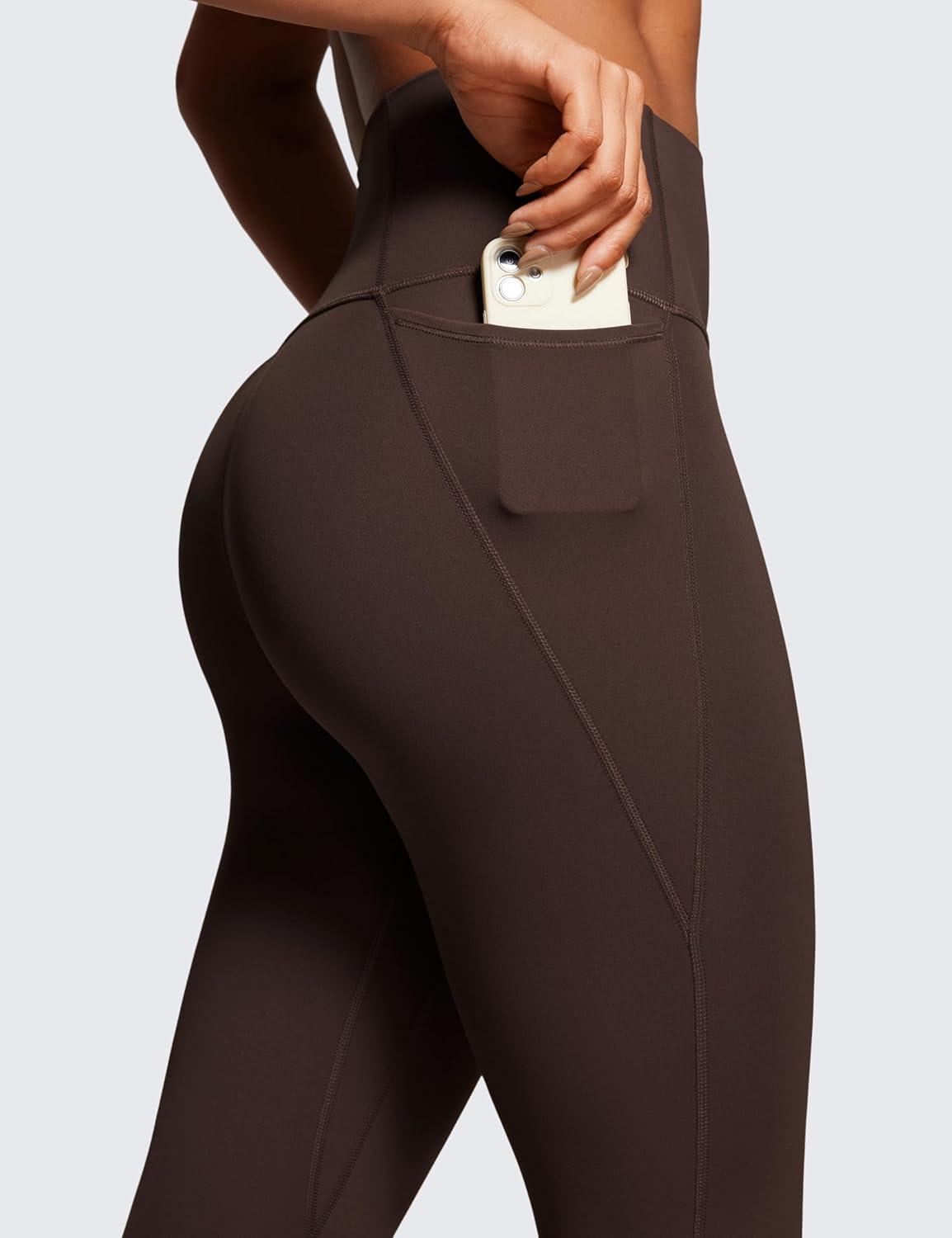 imageCRZ YOGA Butterluxe Workout Leggings Pockets 25 High Waisted Gym Womens Yoga Pants Buttery SoftHot Fudge Brown