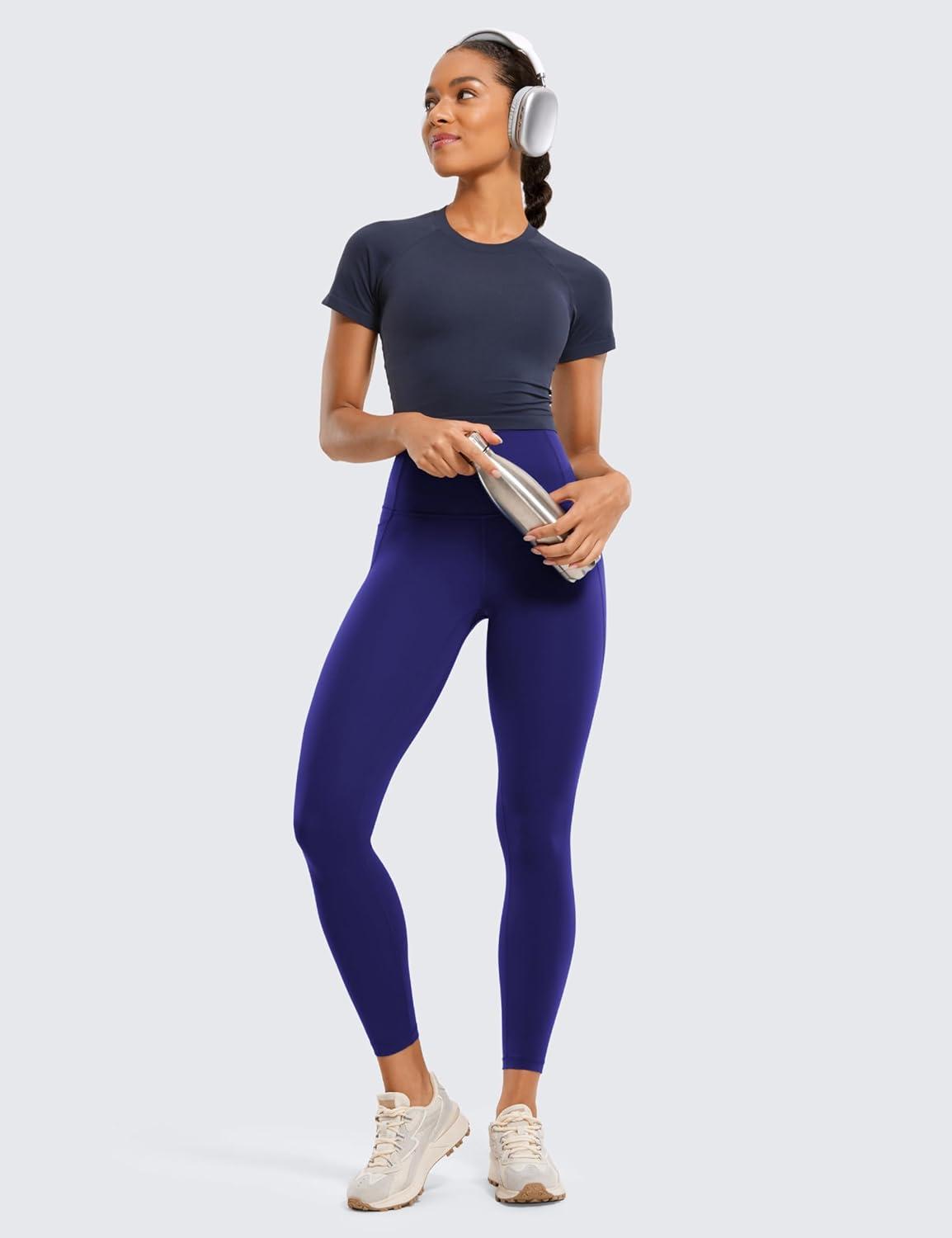 imageCRZ YOGA Butterluxe Workout Leggings Pockets 25 High Waisted Gym Womens Yoga Pants Buttery SoftLarkspur Blue