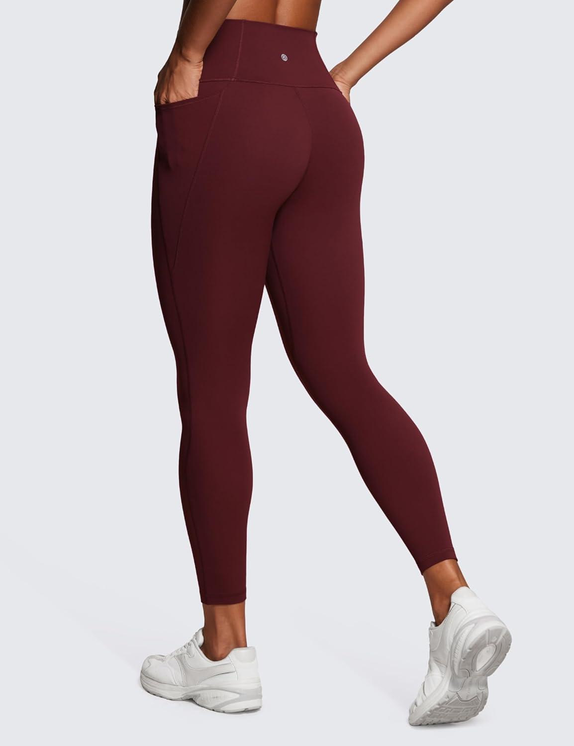 imageCRZ YOGA Butterluxe Workout Leggings Pockets 25 High Waisted Gym Womens Yoga Pants Buttery SoftRed Merlot