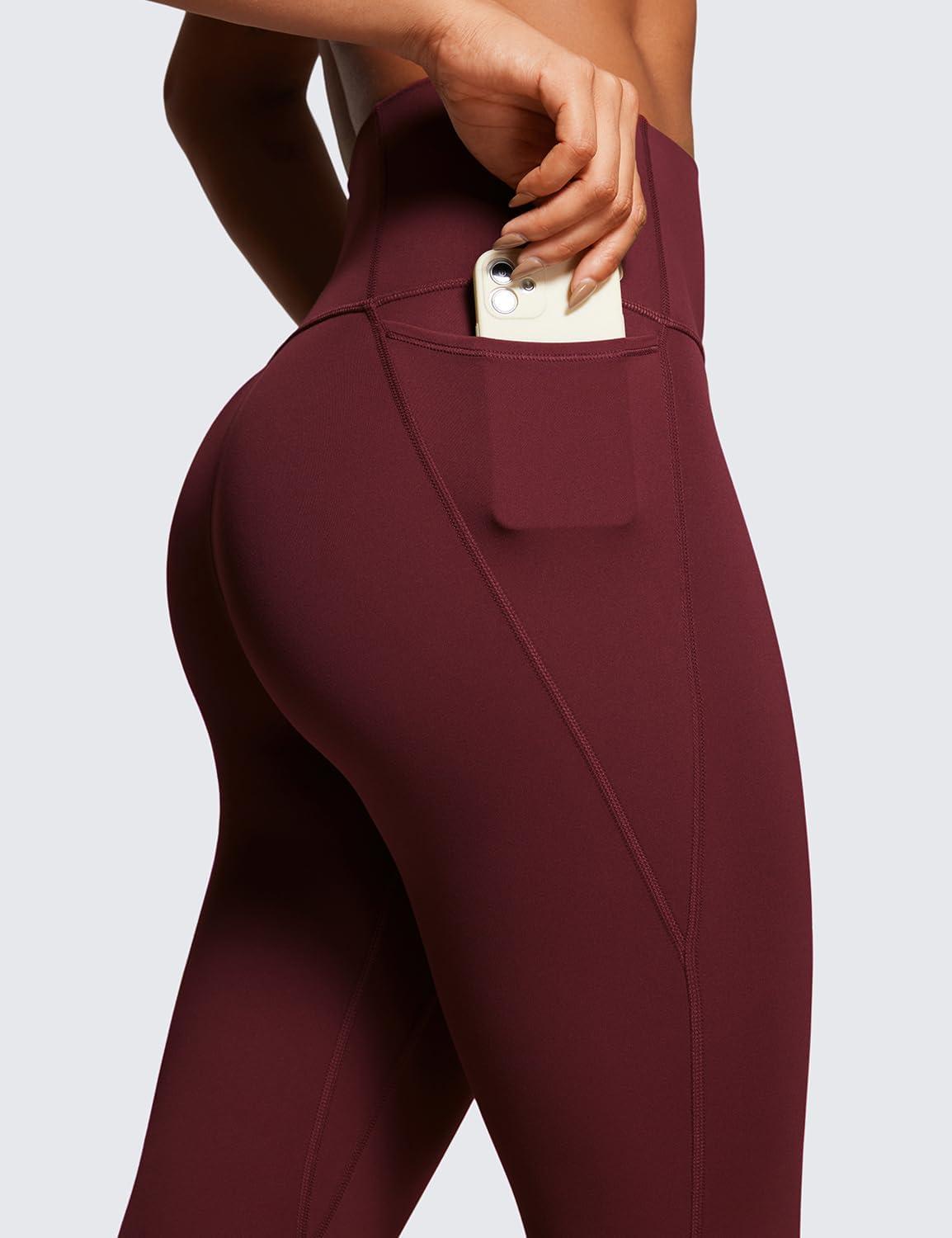 imageCRZ YOGA Butterluxe Workout Leggings Pockets 25 High Waisted Gym Womens Yoga Pants Buttery SoftRed Merlot