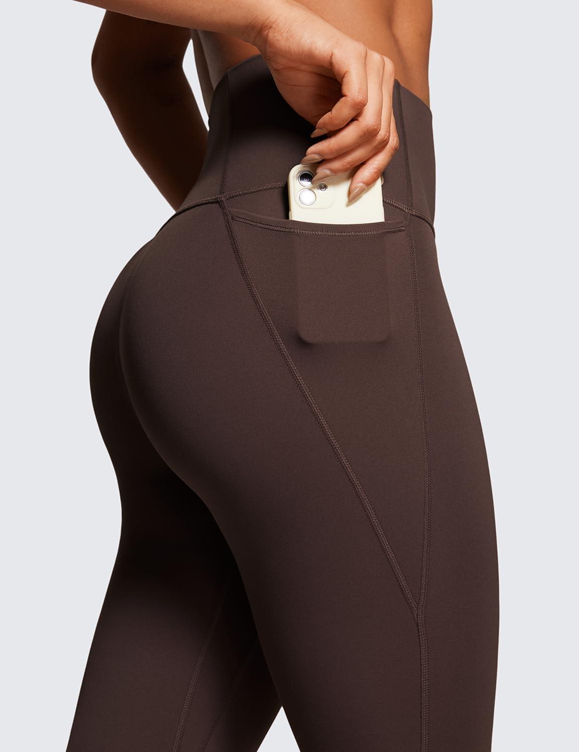 imageCRZ YOGA Butterluxe Workout Leggings Pockets 31quot High Waisted Athletic Gym Womens Yoga Pants for Tall WomenHot Fudge Brown