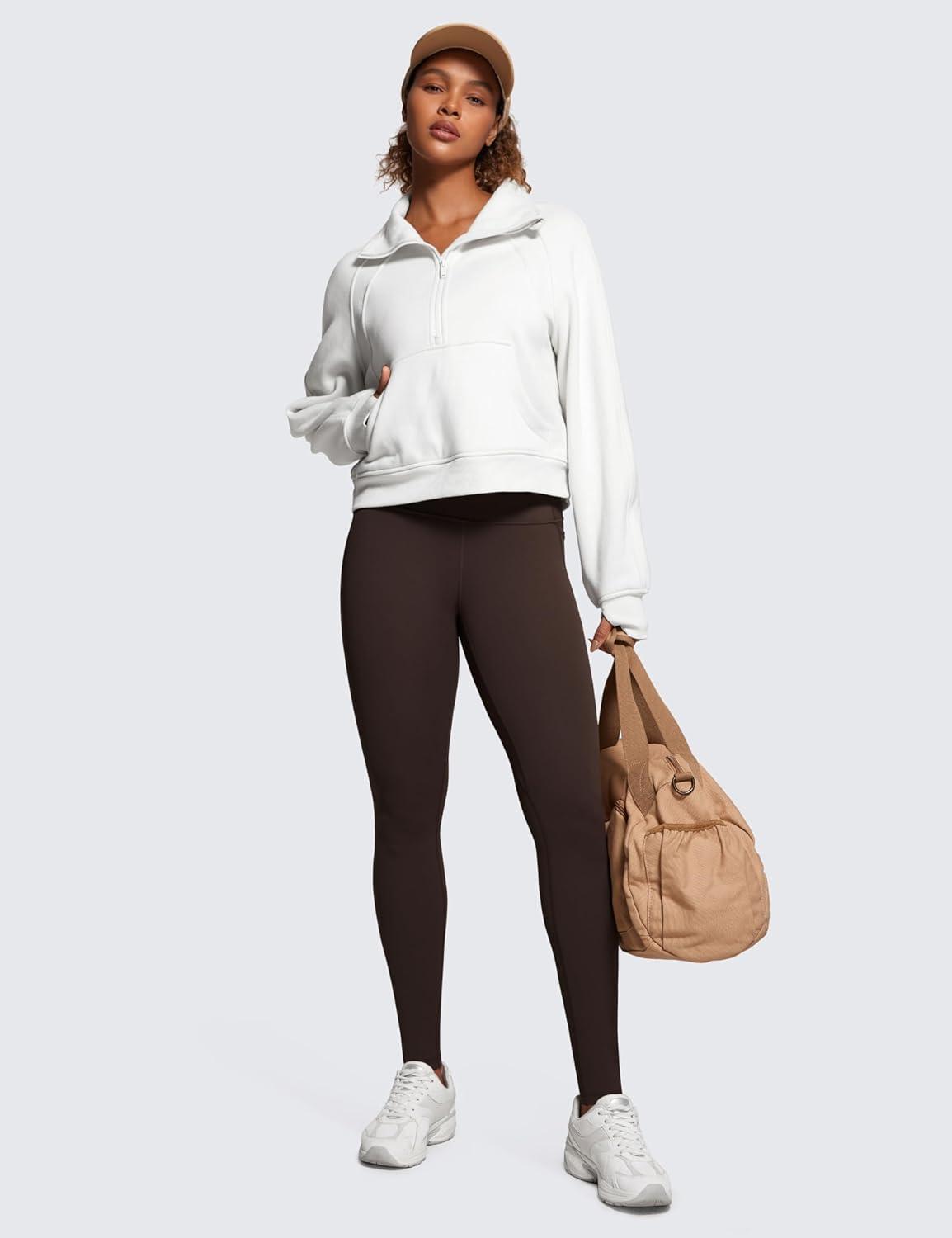 imageCRZ YOGA Butterluxe Workout Leggings Pockets 31quot High Waisted Athletic Gym Womens Yoga Pants for Tall WomenHot Fudge Brown