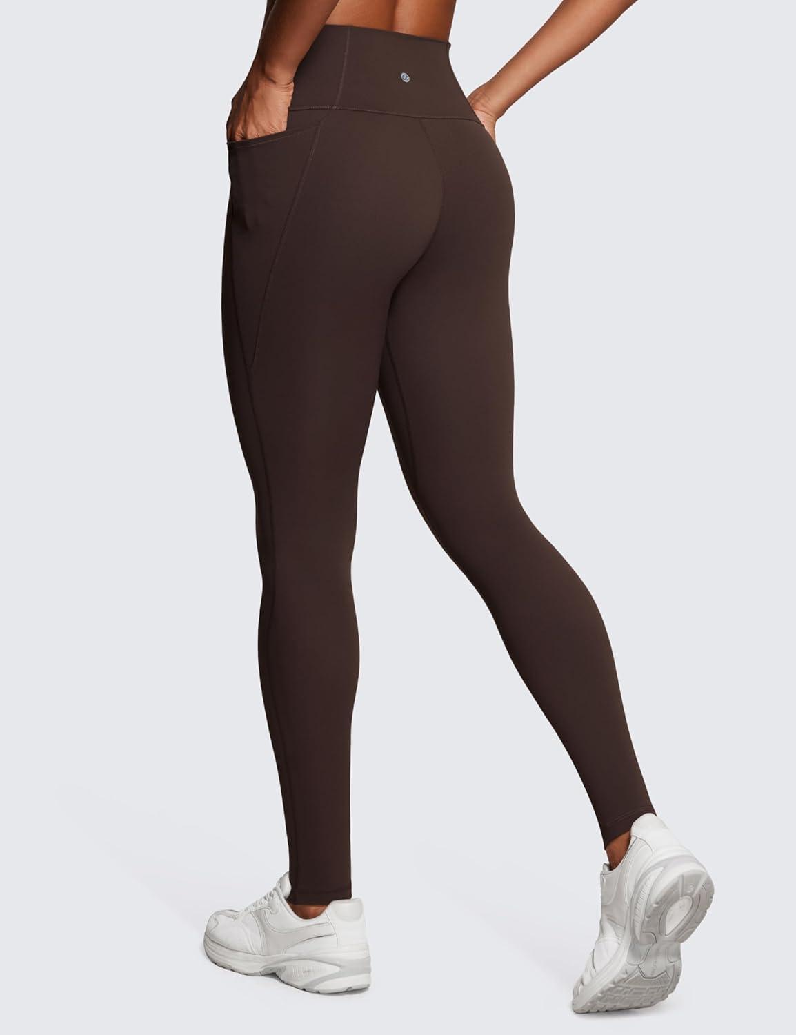 imageCRZ YOGA Butterluxe Workout Leggings Pockets 31quot High Waisted Athletic Gym Womens Yoga Pants for Tall WomenHot Fudge Brown