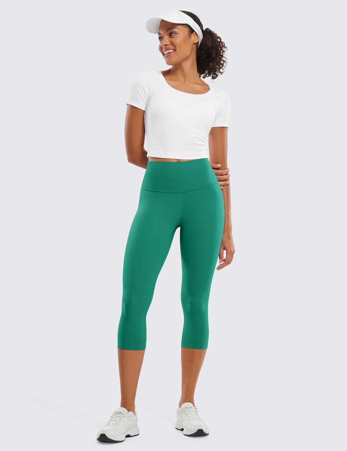 imageCRZ YOGA Butterluxe Yoga Capris Leggings 19 High Waisted Workout Buttery Soft Athletic Lounge Womens Crop PantsCascadia Green