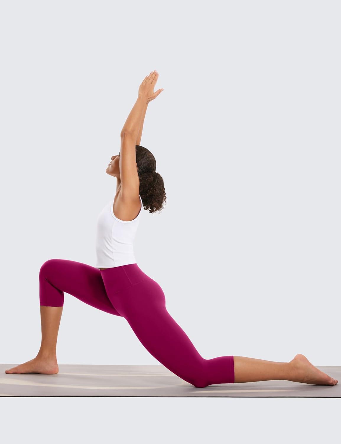 imageCRZ YOGA Butterluxe Yoga Capris Leggings 19 High Waisted Workout Buttery Soft Athletic Lounge Womens Crop PantsMagenta Purple