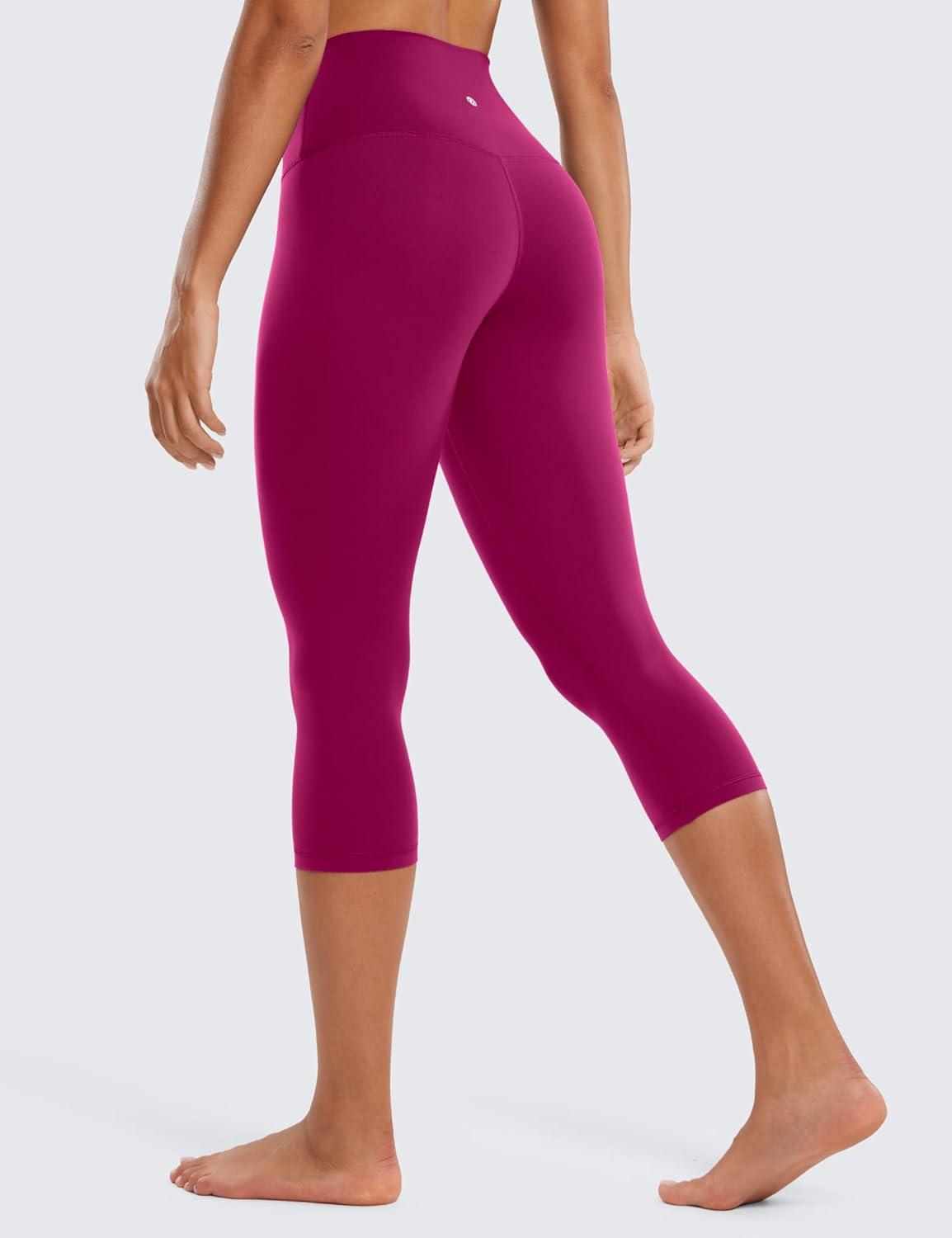 imageCRZ YOGA Butterluxe Yoga Capris Leggings 19 High Waisted Workout Buttery Soft Athletic Lounge Womens Crop PantsMagenta Purple