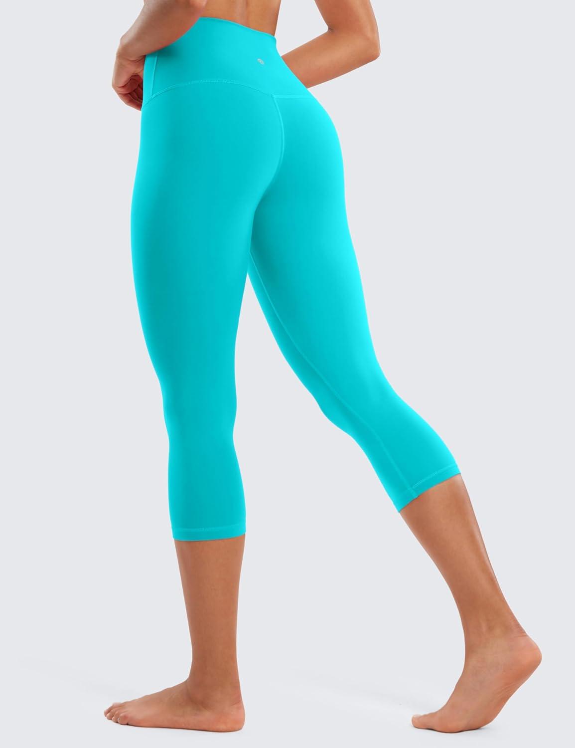 imageCRZ YOGA Butterluxe Yoga Capris Leggings 19 High Waisted Workout Buttery Soft Athletic Lounge Womens Crop PantsNeon Spectral Blue