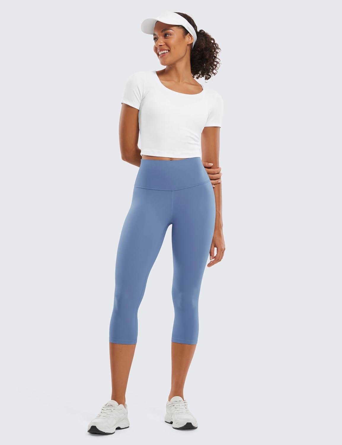 imageCRZ YOGA Butterluxe Yoga Capris Leggings 19 High Waisted Workout Buttery Soft Athletic Lounge Womens Crop PantsOasis Blue