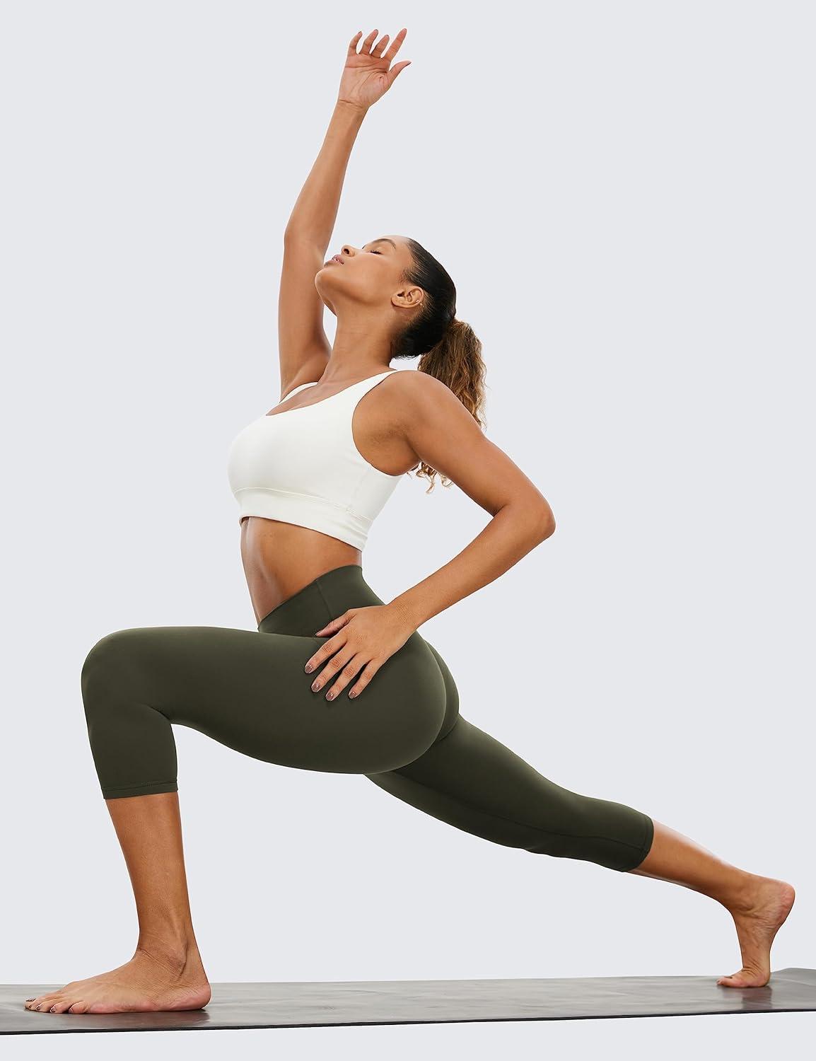 imageCRZ YOGA Butterluxe Yoga Capris Leggings 19 High Waisted Workout Buttery Soft Athletic Lounge Womens Crop PantsOlive Green