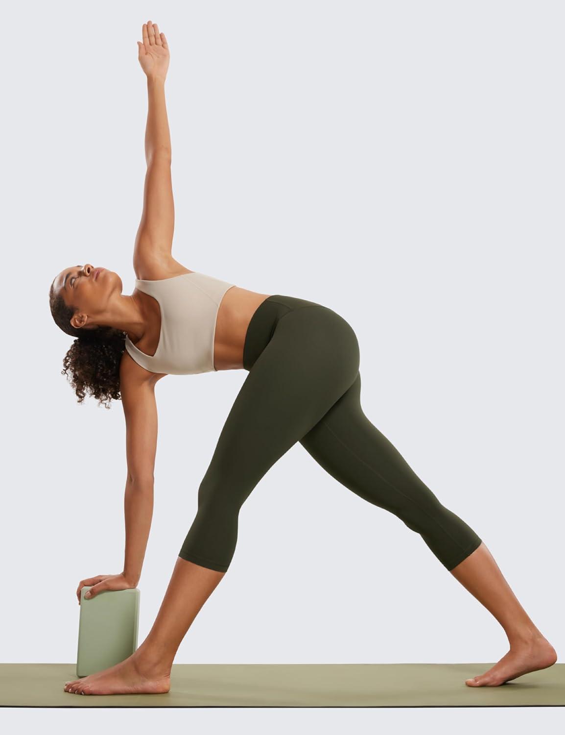 imageCRZ YOGA Butterluxe Yoga Capris Leggings 19 High Waisted Workout Buttery Soft Athletic Lounge Womens Crop PantsOlive Green