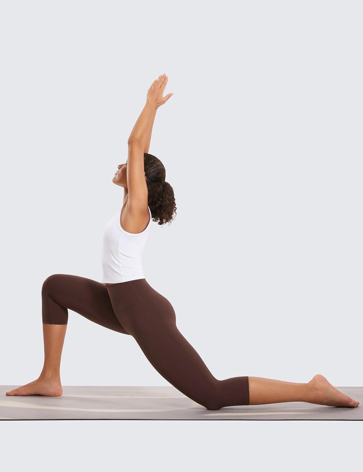 imageCRZ YOGA Butterluxe Yoga Capris Leggings 19 High Waisted Workout Buttery Soft Athletic Lounge Womens Crop PantsTaupe