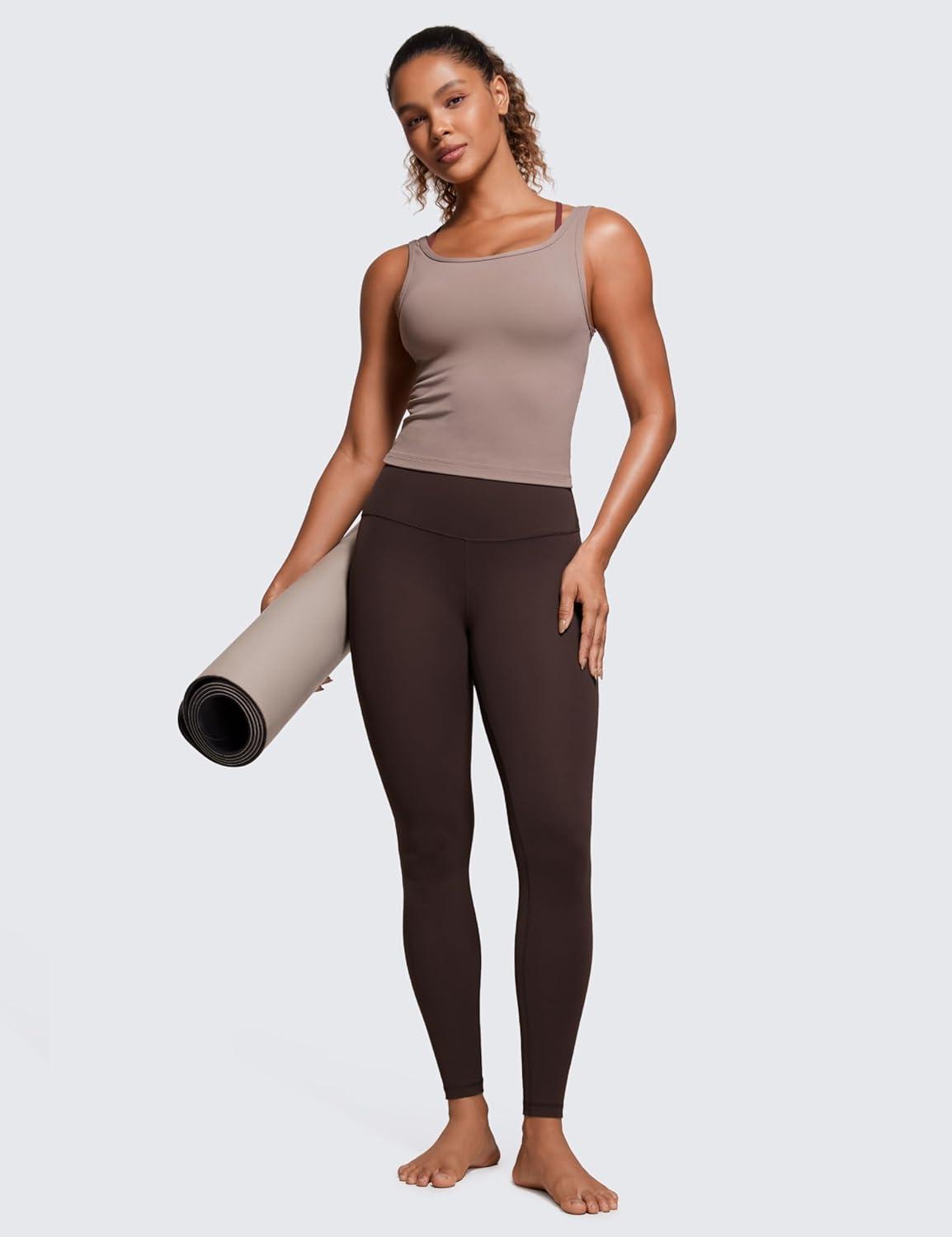 imageCRZ YOGA Butterluxe Yoga Leggings 28 High Waisted Womens Workout Lounge Pants Buttery SoftHot Fudge Brown