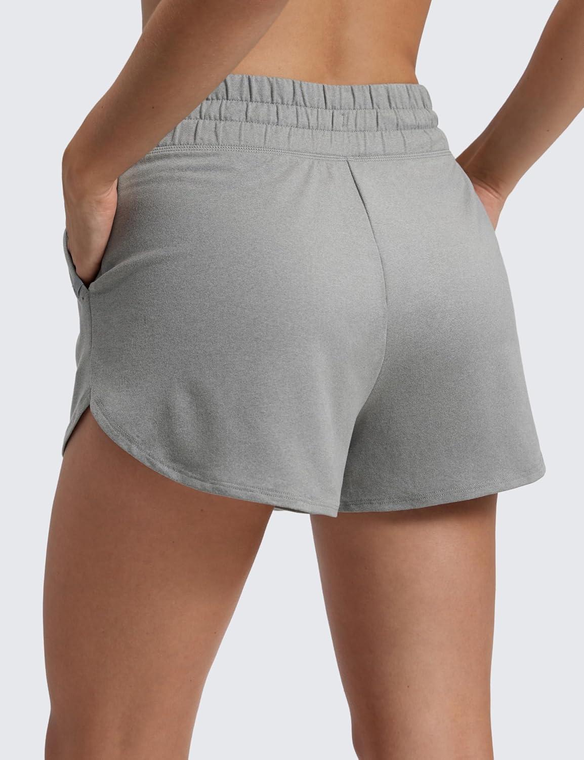 imageCRZ YOGA Cloud Jersey Dolphin Sweat Shorts for Women 3quot High Waisted for Casual Athletic Lounge with PocketsSterling