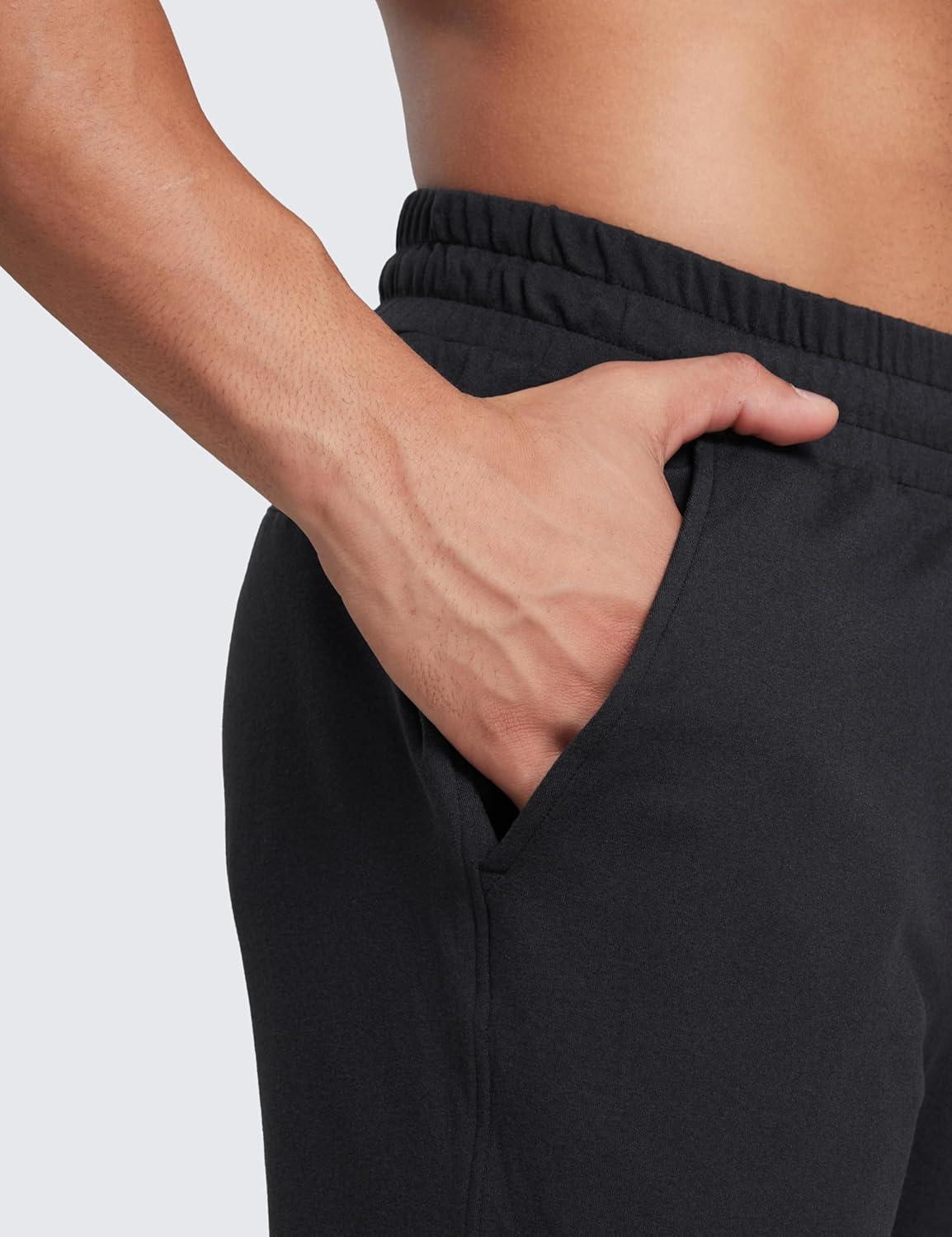 imageCRZ YOGA Cloud Jersey Lightweight Sweatpants for Men 30quot Workout Casual Lounge Open Bottom Pants with Zipper PocketsBlack