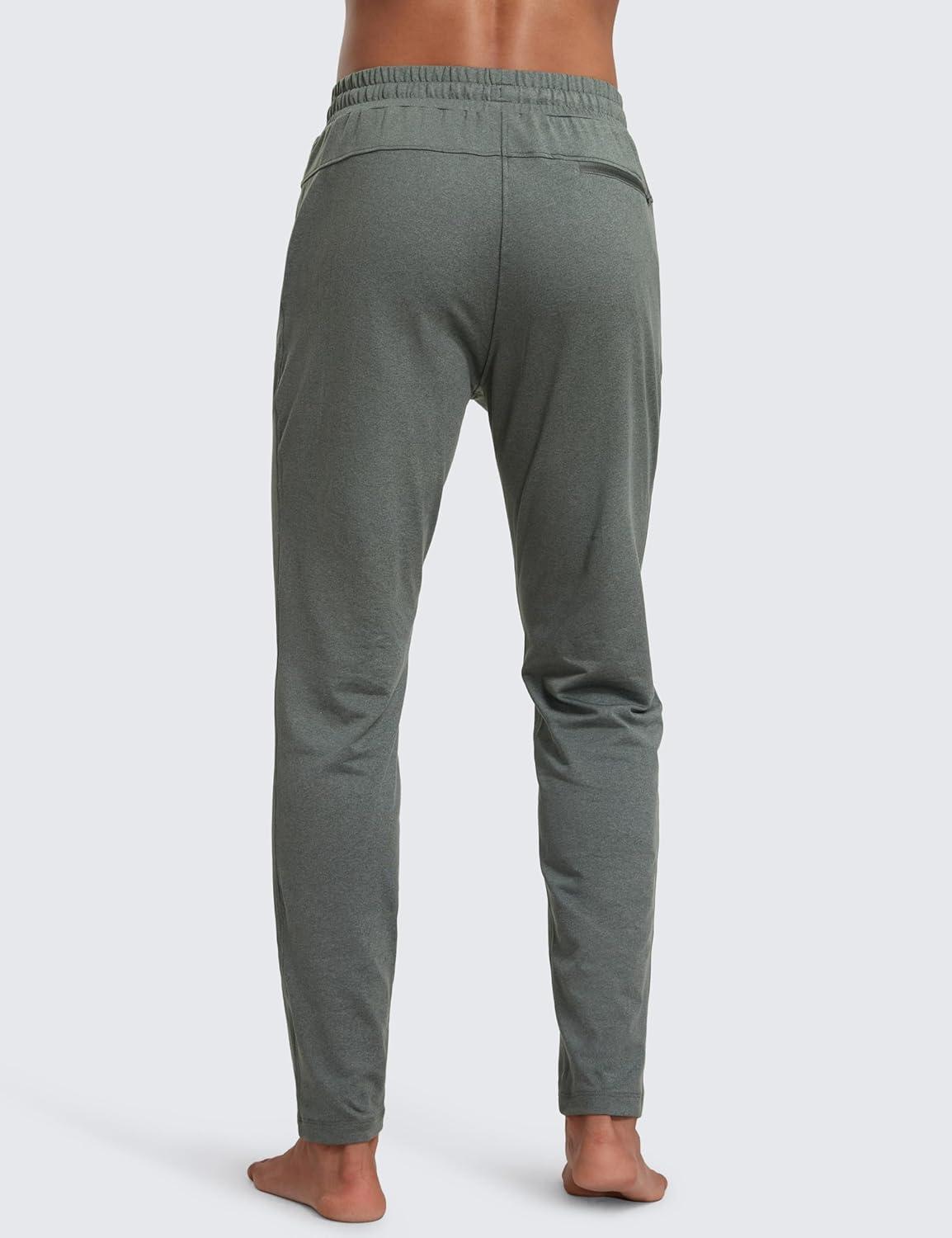 imageCRZ YOGA Cloud Jersey Lightweight Sweatpants for Men 30quot Workout Casual Lounge Open Bottom Pants with Zipper PocketsGrey Sage
