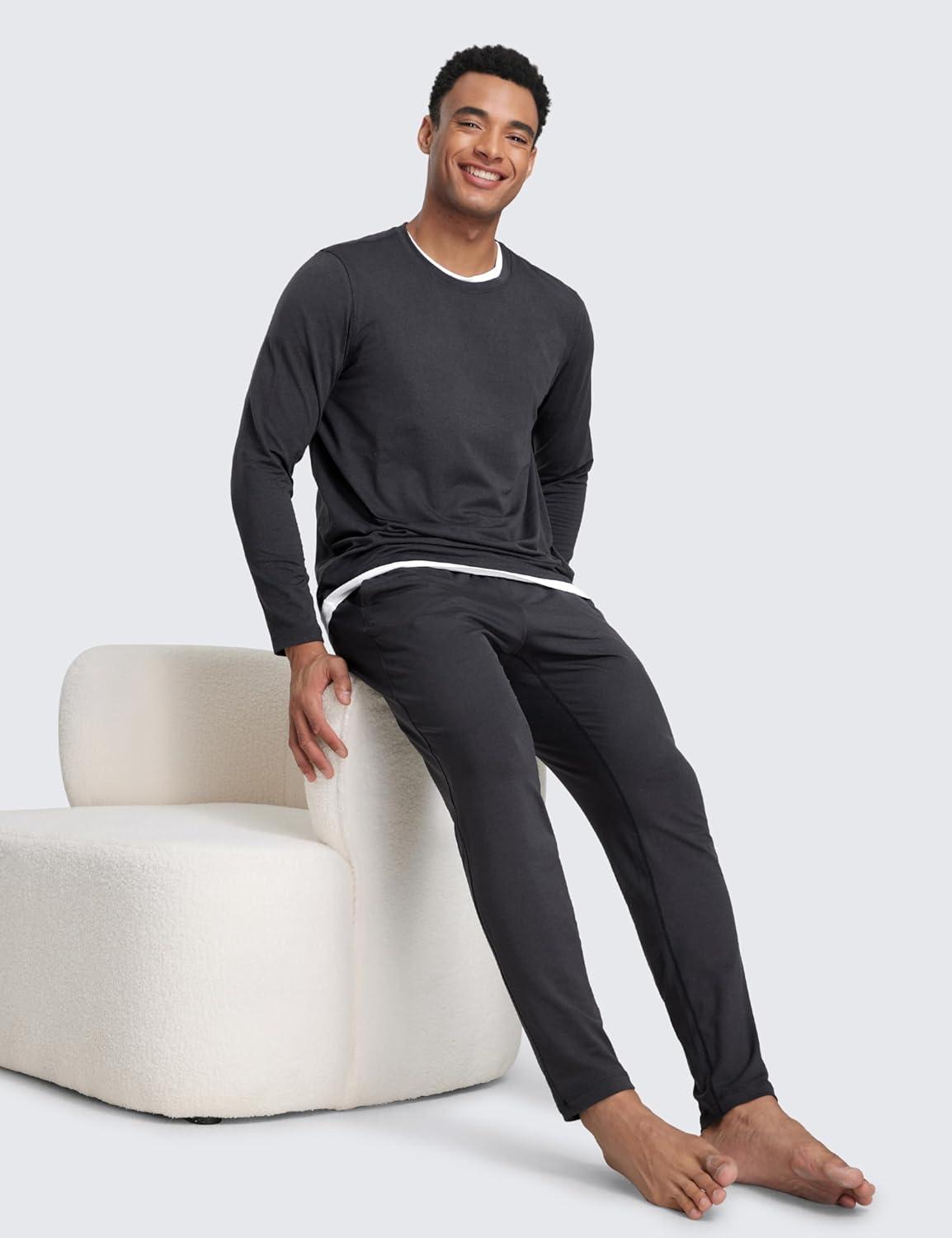 imageCRZ YOGA Cloud Jersey Lightweight Sweatpants for Men 30quot Workout Casual Lounge Open Bottom Pants with Zipper PocketsInk Gray