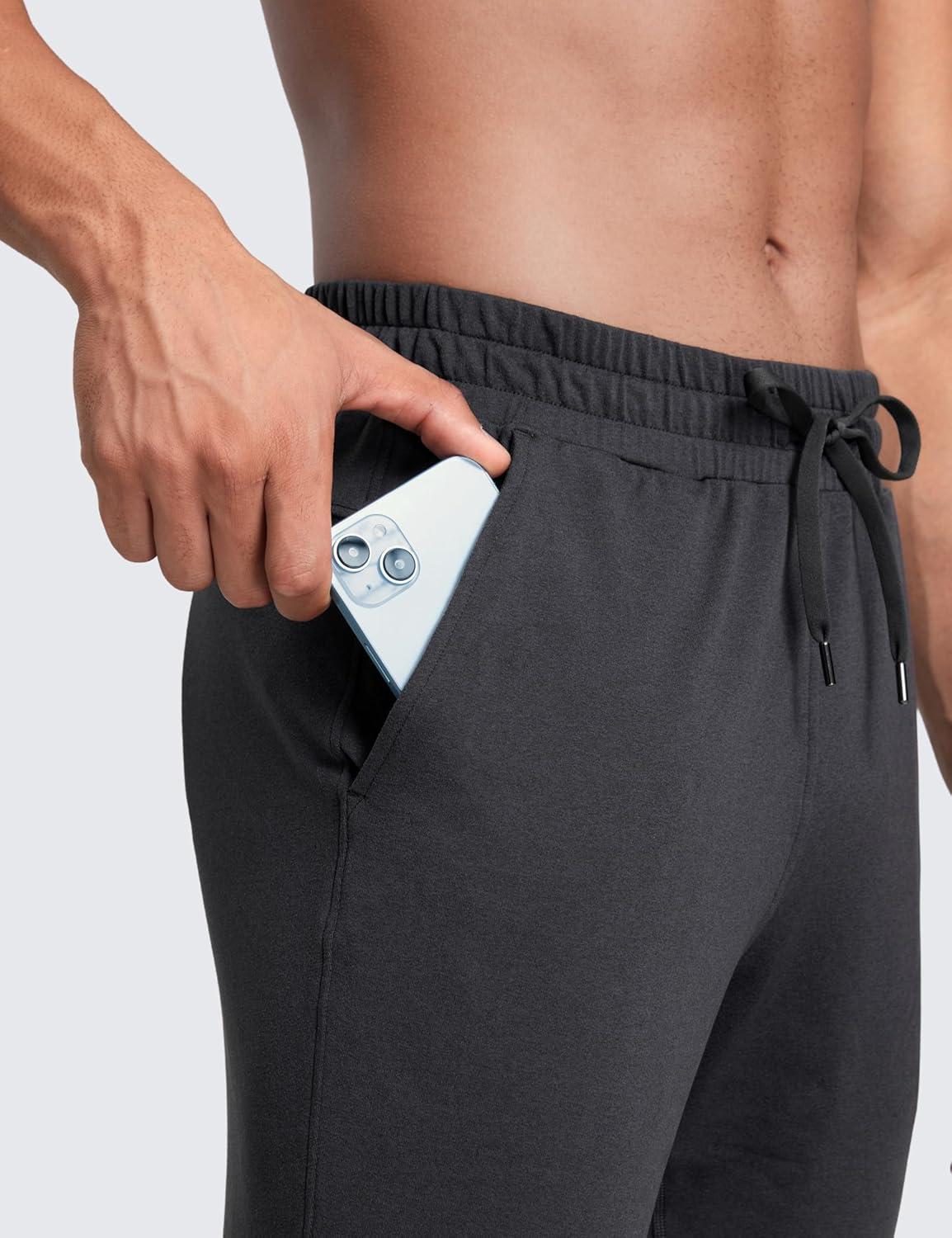 imageCRZ YOGA Cloud Jersey Lightweight Sweatpants for Men 30quot Workout Casual Lounge Open Bottom Pants with Zipper PocketsInk Gray