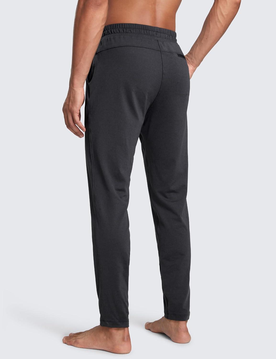 imageCRZ YOGA Cloud Jersey Lightweight Sweatpants for Men 30quot Workout Casual Lounge Open Bottom Pants with Zipper PocketsInk Gray