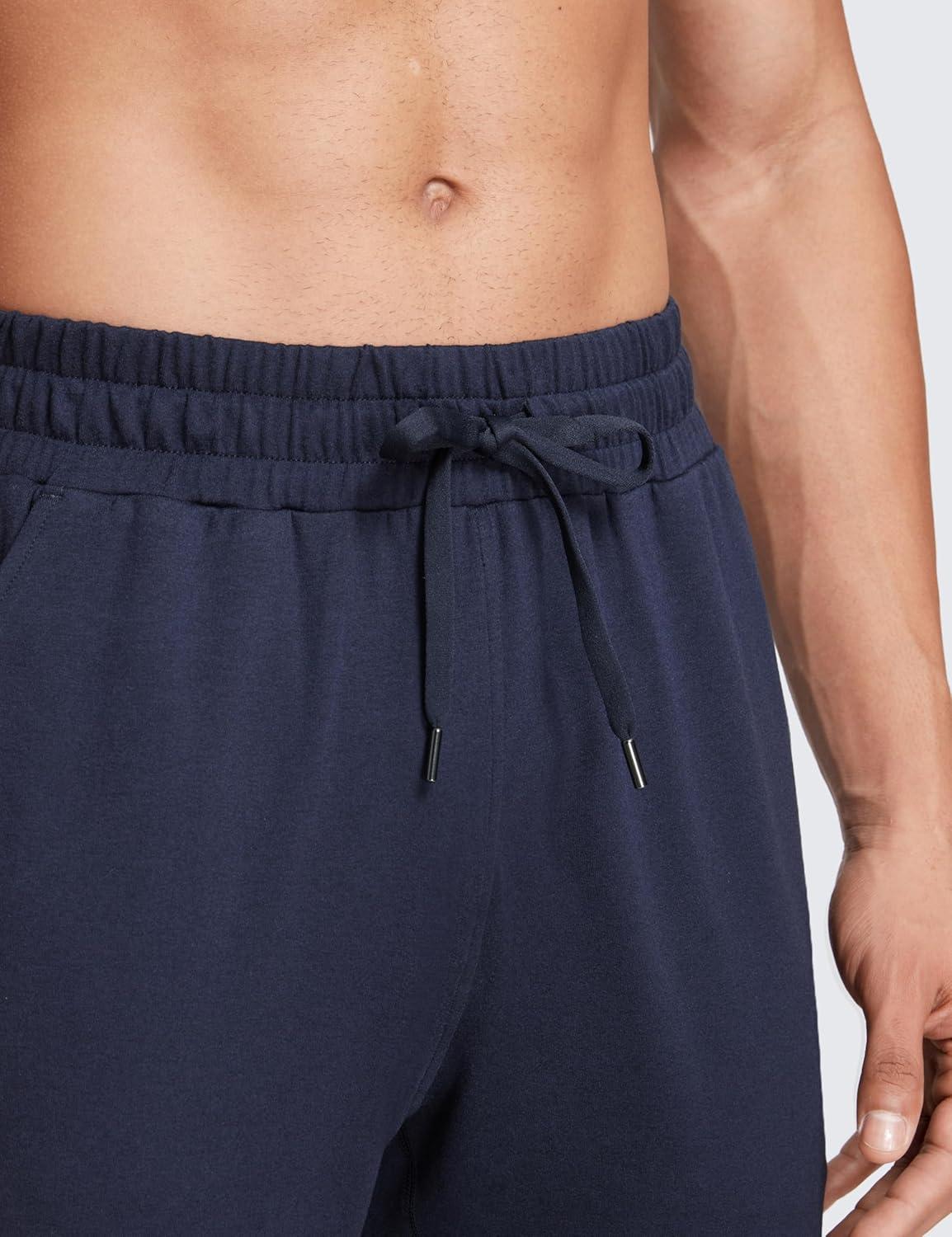 imageCRZ YOGA Cloud Jersey Lightweight Sweatpants for Men 30quot Workout Casual Lounge Open Bottom Pants with Zipper PocketsNavy
